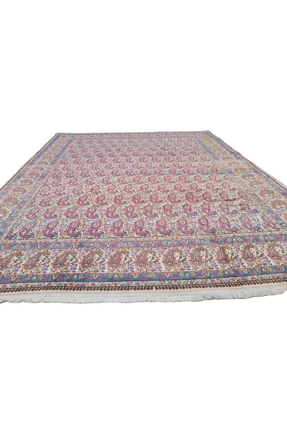 Authentic Hand Knotted Antique Tribal Qirmoun Wool Area Rug  12.4 x 9.9 Ft