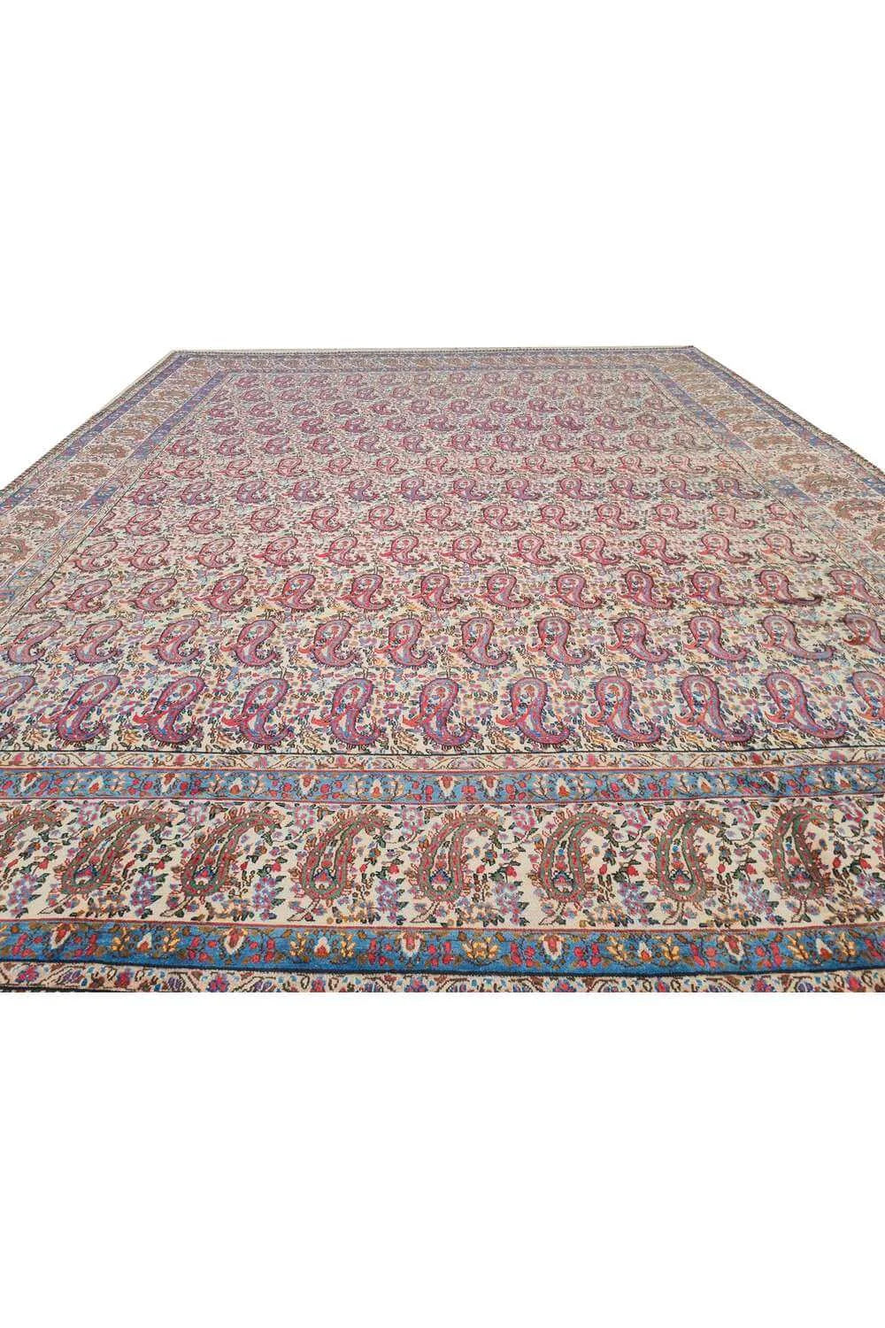 Authentic Hand Knotted Antique Tribal Qirmoun Wool Area Rug  12.4 x 9.9 Ft