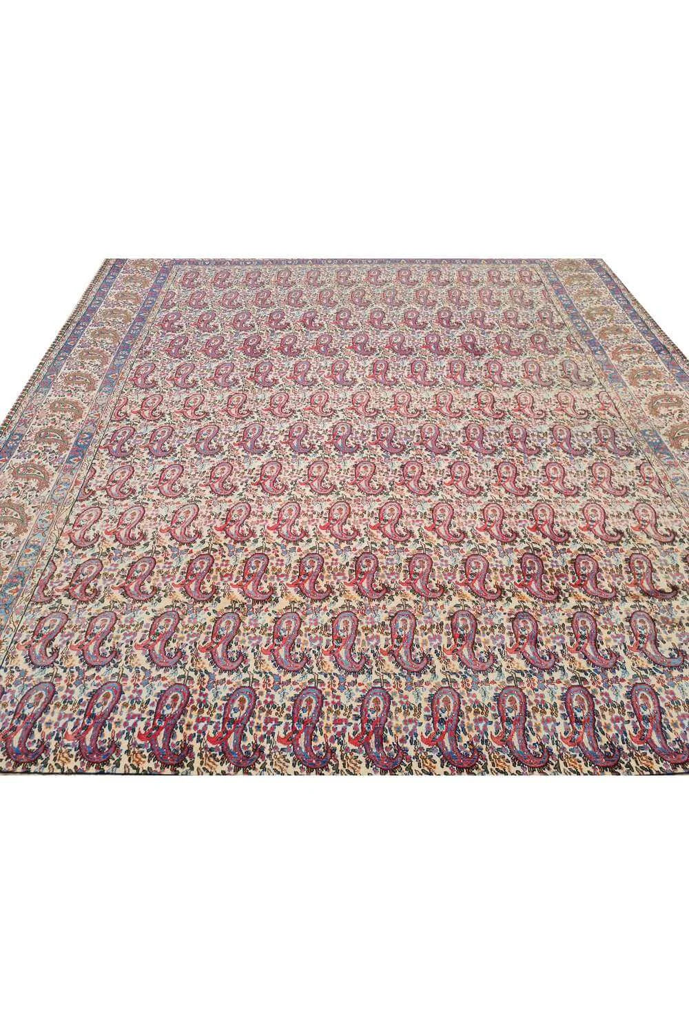 Authentic Hand Knotted Antique Tribal Qirmoun Wool Area Rug  12.4 x 9.9 Ft