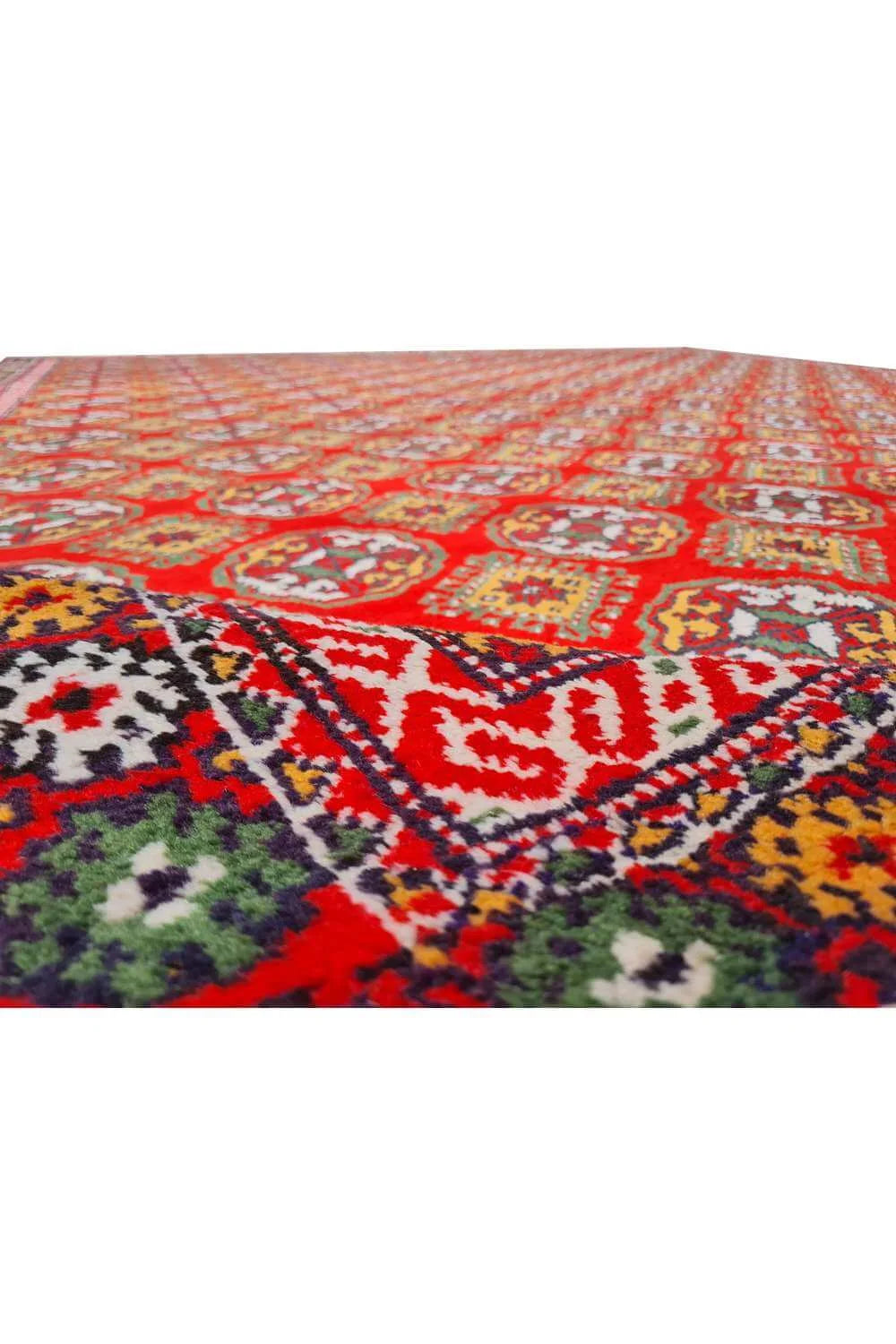 Amazing Hand Knotted Vintage Morocco Wool Area Rug 11.8 x 9.7 Ft
