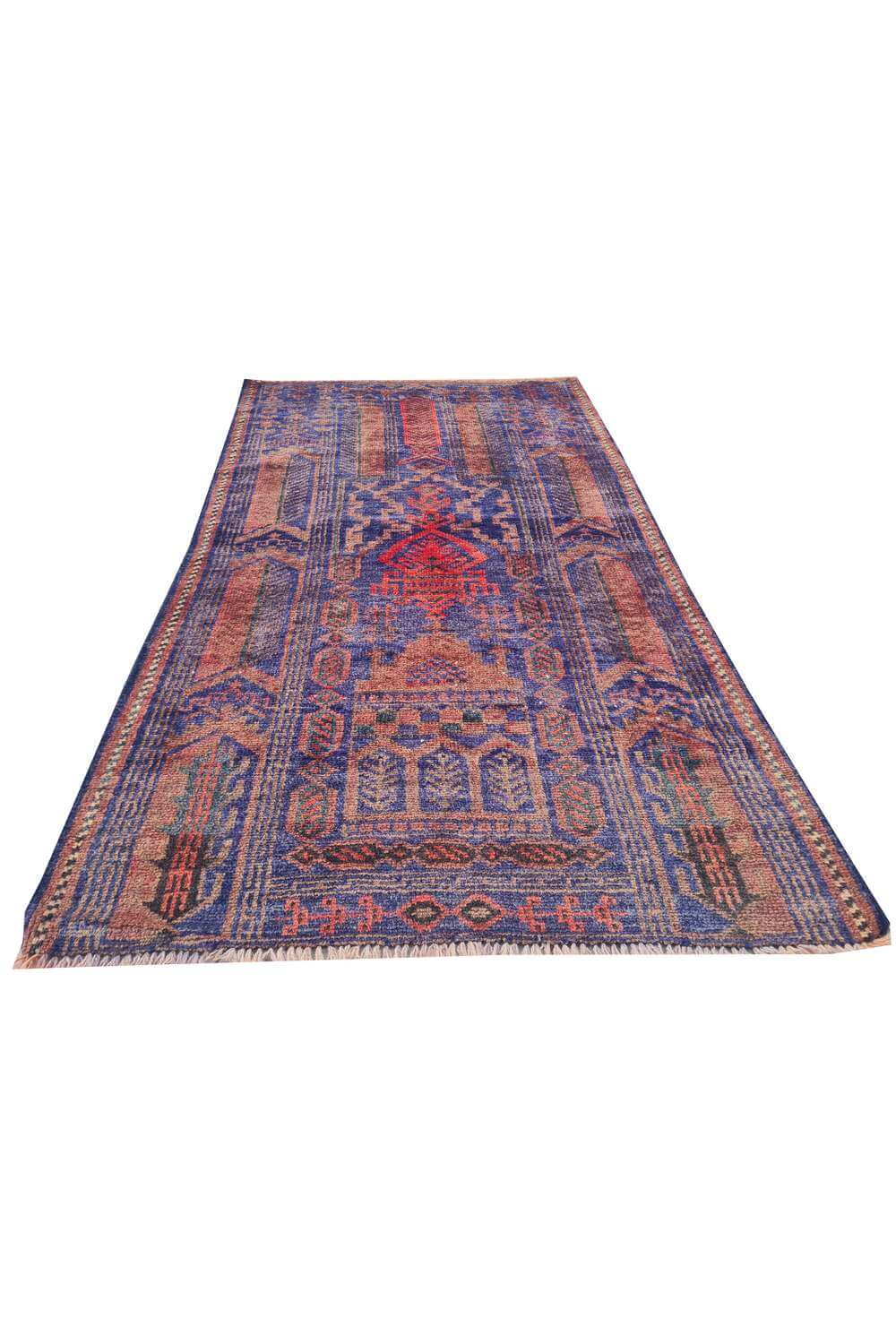 Amazing Hand Knotted Vintage Afghan Taimani Wool Area Rug 4.0 x 2.3 Ft