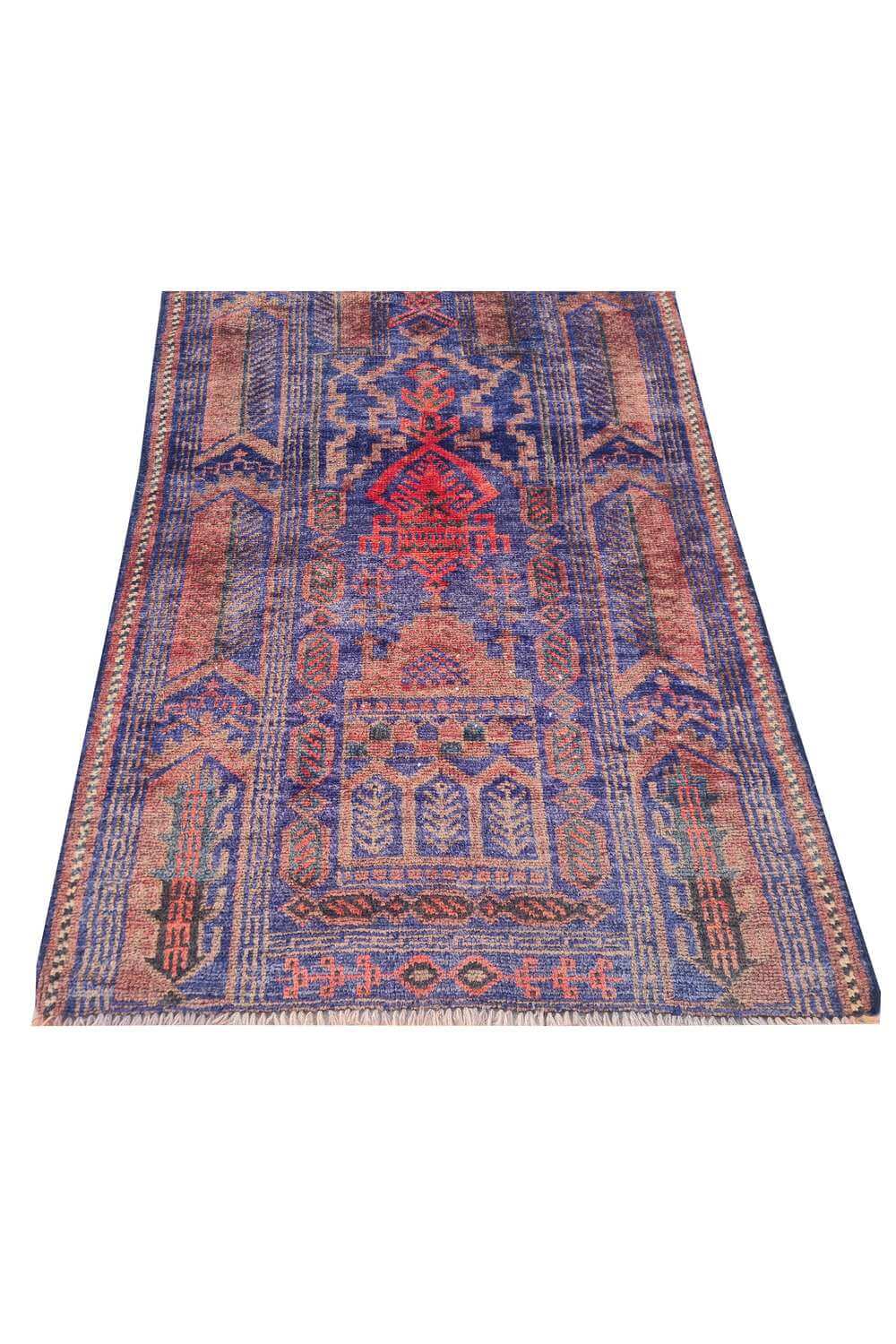 Amazing Hand Knotted Vintage Afghan Taimani Wool Area Rug 4.0 x 2.3 Ft