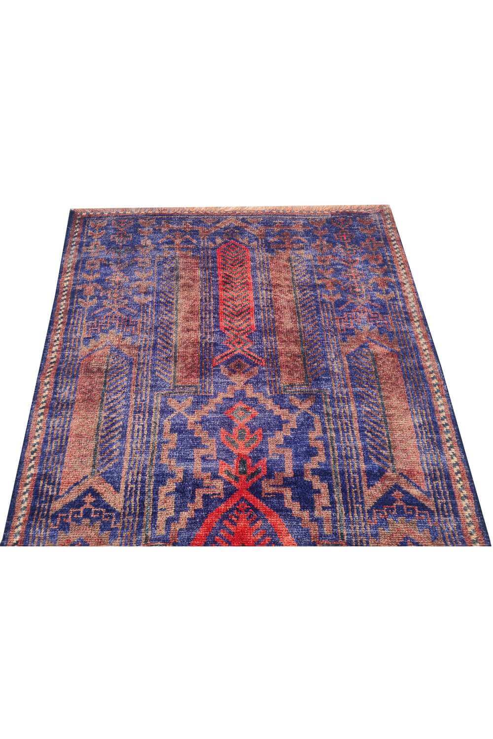 Amazing Hand Knotted Vintage Afghan Taimani Wool Area Rug 4.0 x 2.3 Ft
