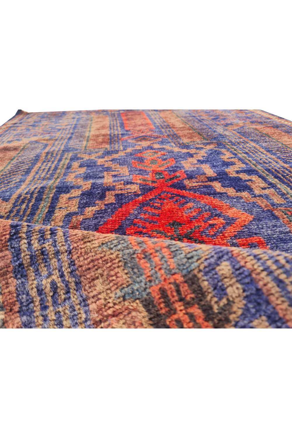 Amazing Hand Knotted Vintage Afghan Taimani Wool Area Rug 4.0 x 2.3 Ft