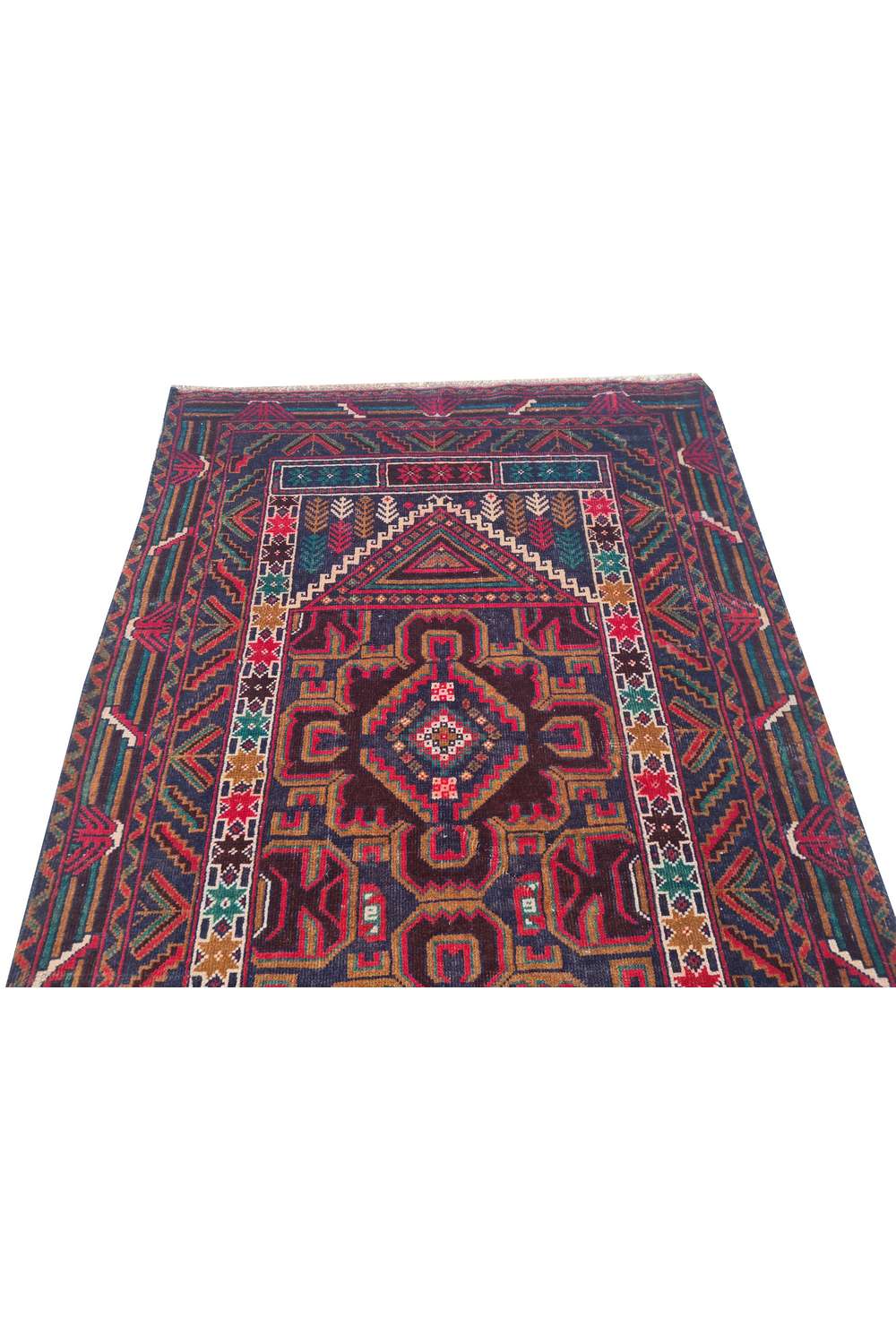Rare Hand Knotted Vintage Afghan Adras Khan Balouch Wool Area Rug 4.8 x 2.10 Ft