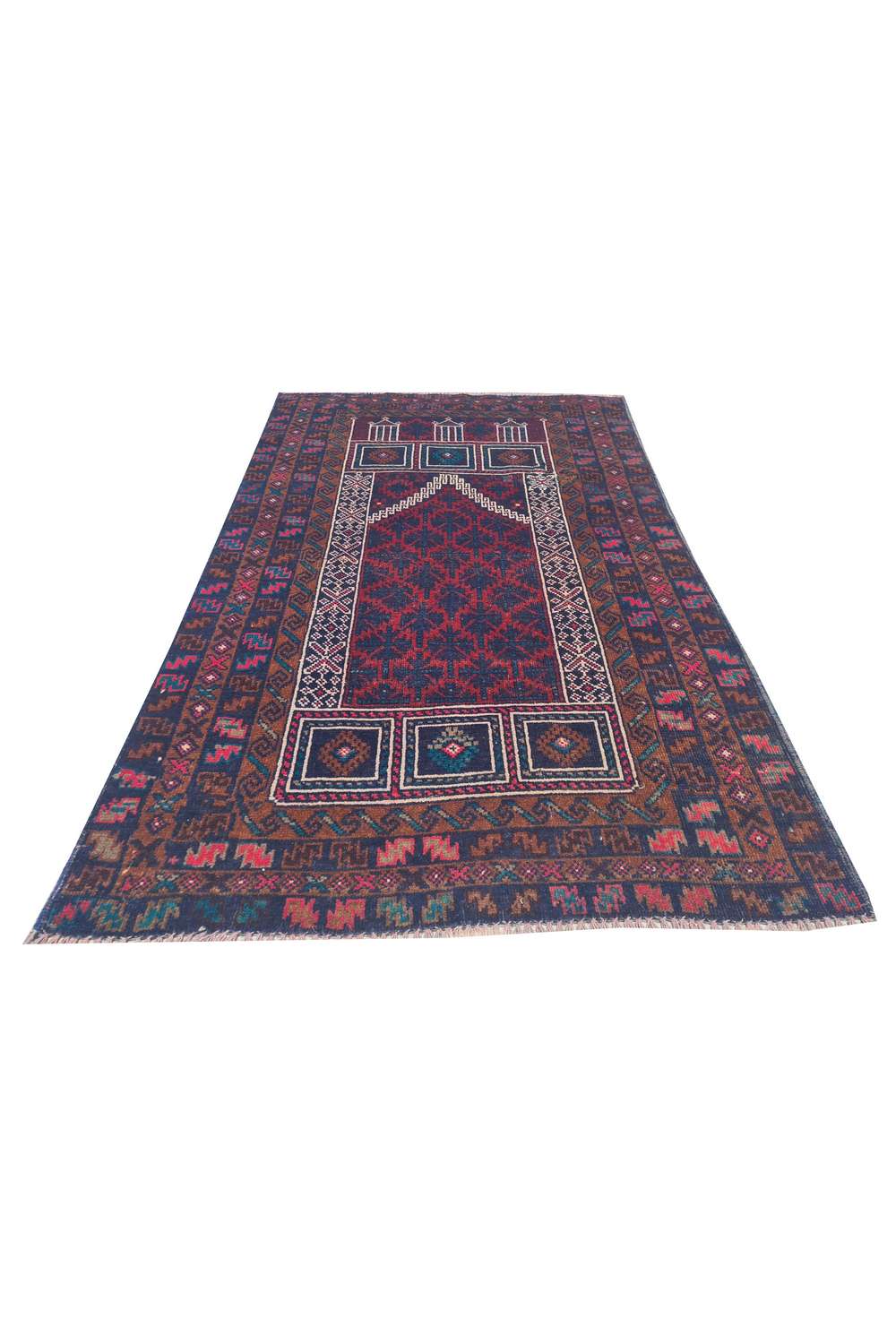 Rare Hand Knotted Vintage Afghan Adras Khan Balouch Wool Area Rug 4.5 x 2.9 Ft