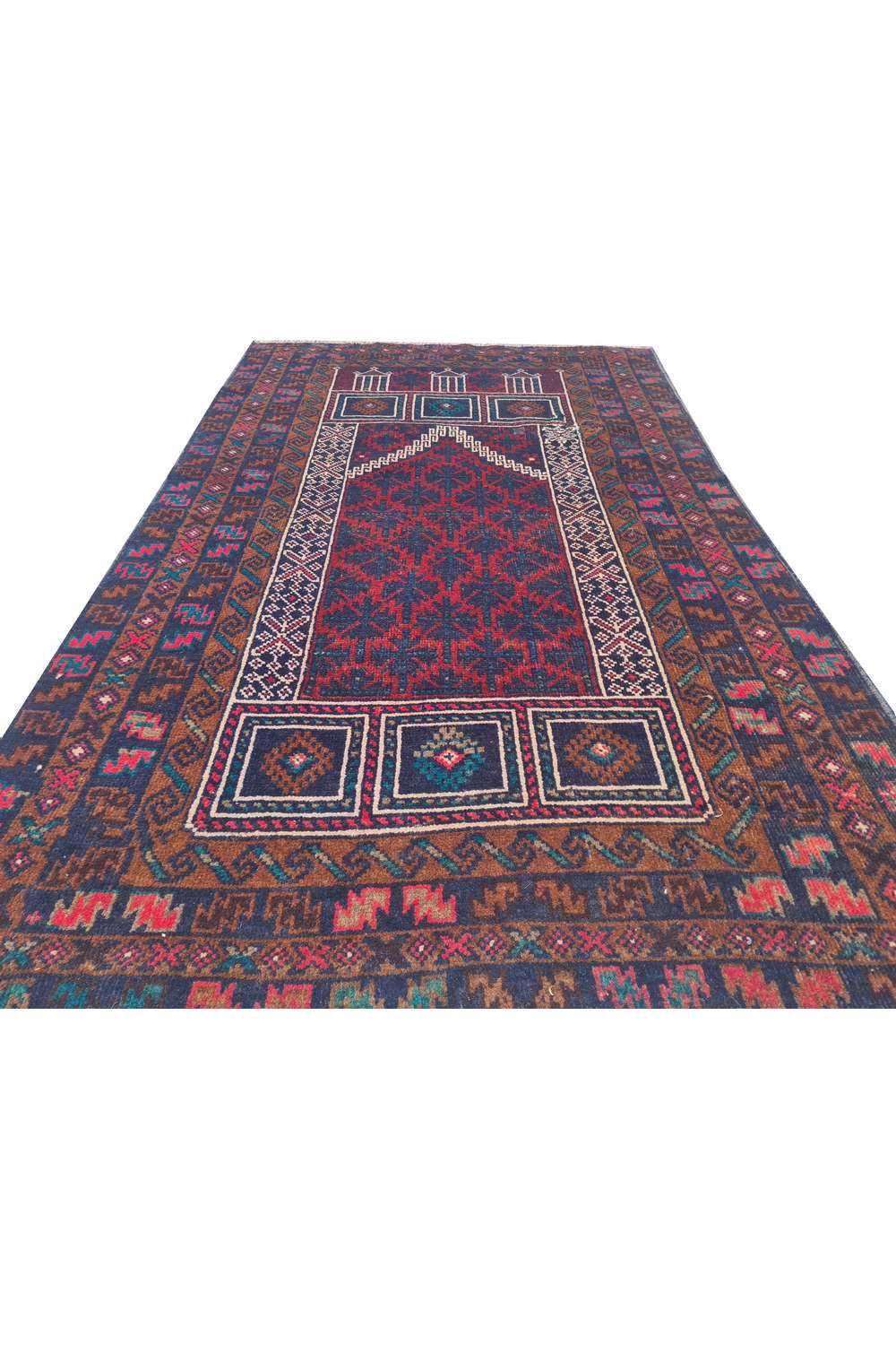 Rare Hand Knotted Vintage Afghan Adras Khan Balouch Wool Area Rug 4.5 x 2.9 Ft