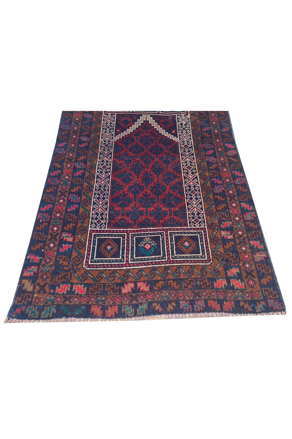 Rare Hand Knotted Vintage Afghan Adras Khan Balouch Wool Area Rug 4.5 x 2.9 Ft