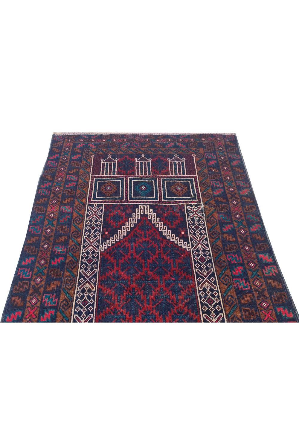 Rare Hand Knotted Vintage Afghan Adras Khan Balouch Wool Area Rug 4.5 x 2.9 Ft