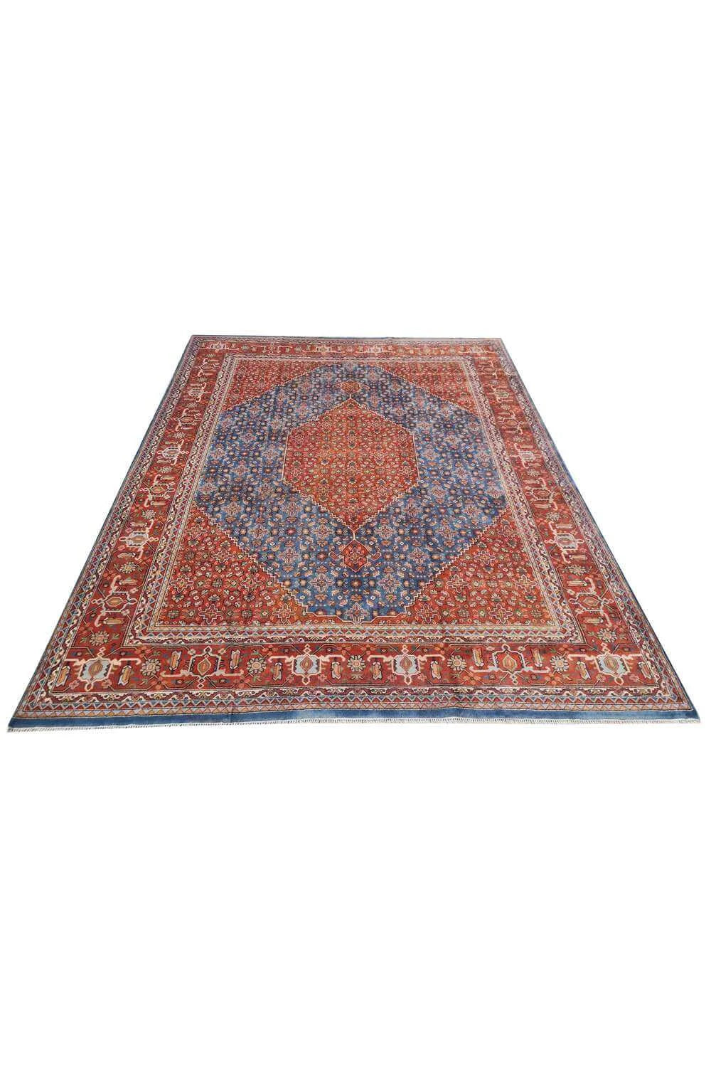 Amazing Hand Knotted Vintage Indo Wool Area Rug 11.7 x 8.8 Ft