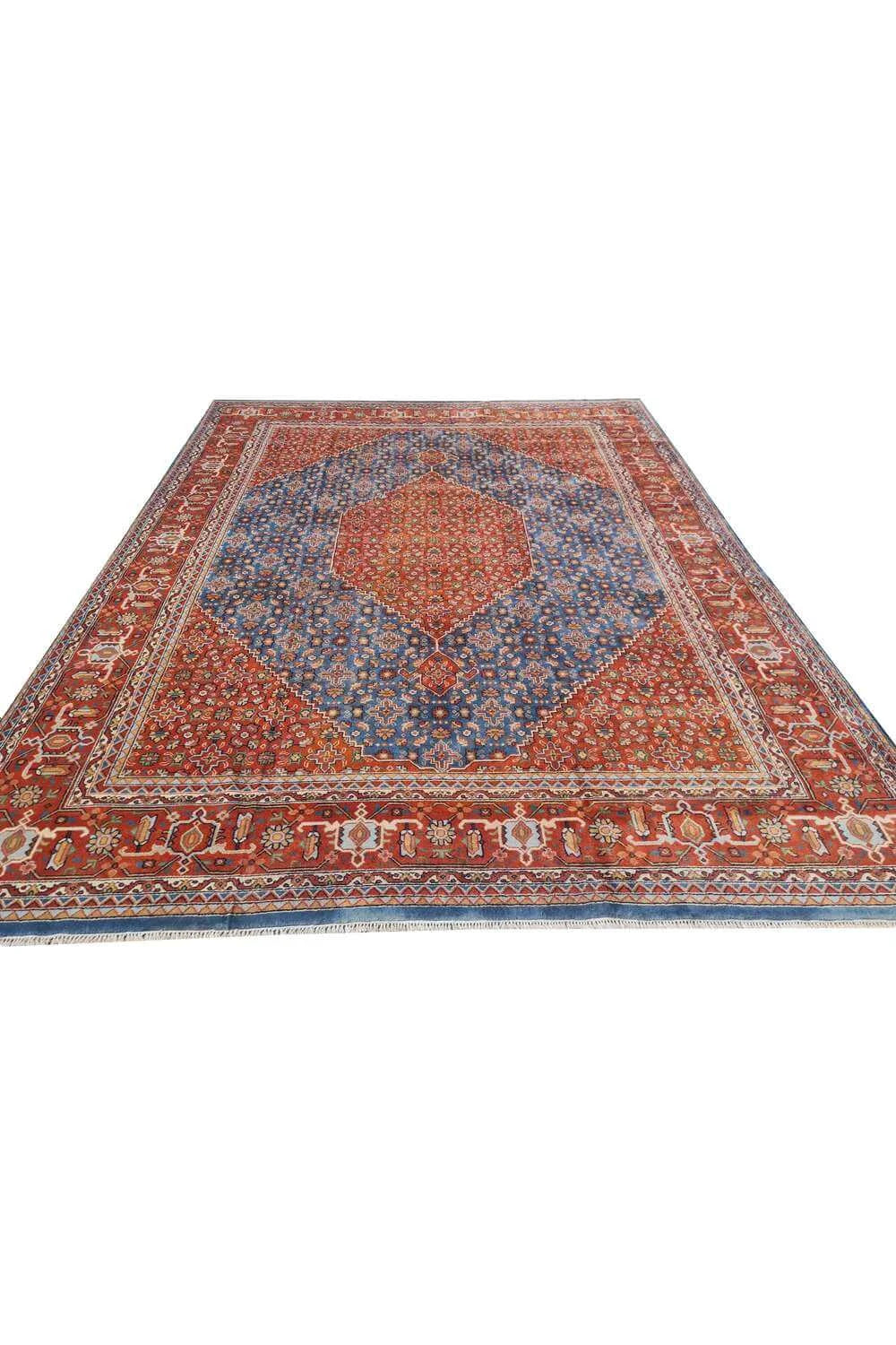 Amazing Hand Knotted Vintage Indo Wool Area Rug 11.7 x 8.8 Ft