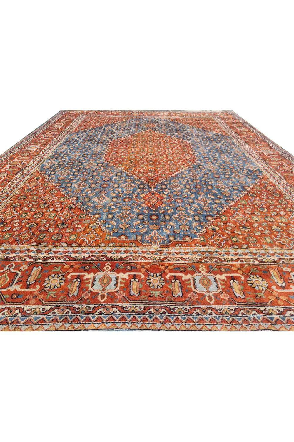 Amazing Hand Knotted Vintage Indo Wool Area Rug 11.7 x 8.8 Ft
