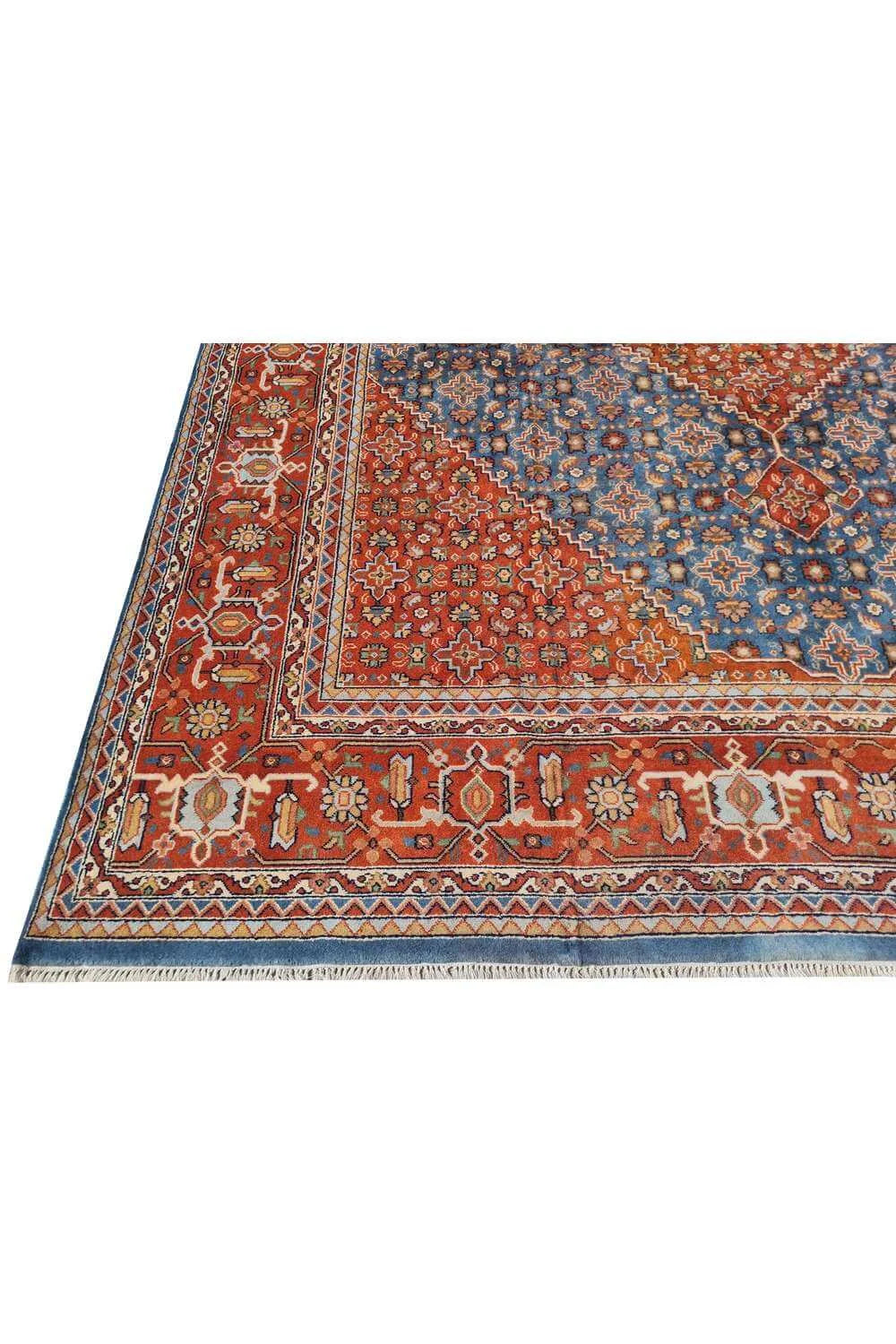Amazing Hand Knotted Vintage Indo Wool Area Rug 11.7 x 8.8 Ft