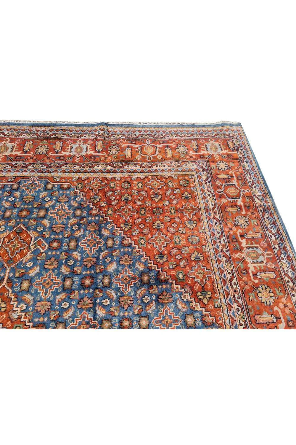 Amazing Hand Knotted Vintage Indo Wool Area Rug 11.7 x 8.8 Ft