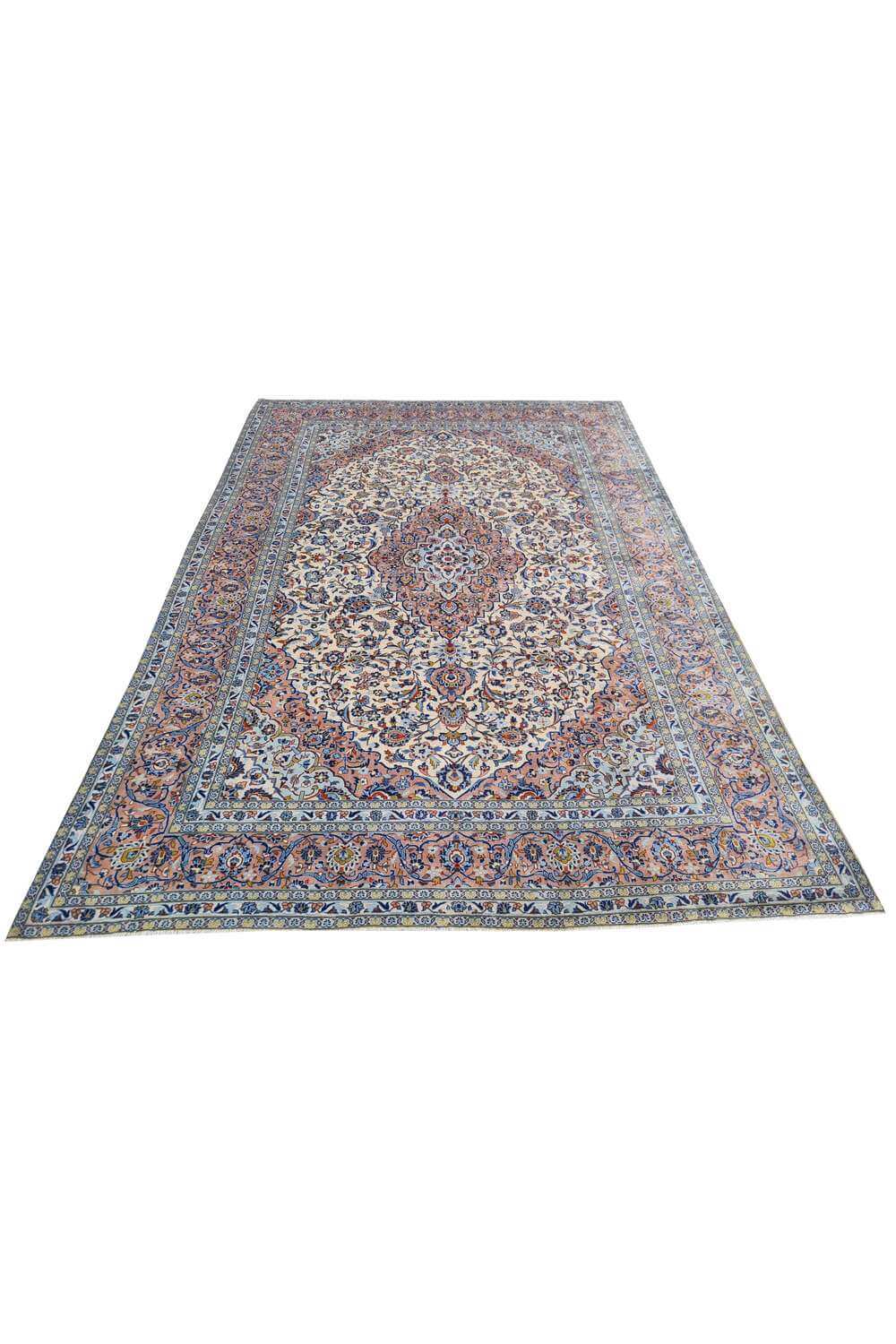 Amazing Hand Knotted Vintage Qashoun Wool Area Rug 12.5 x 8.1 Ft