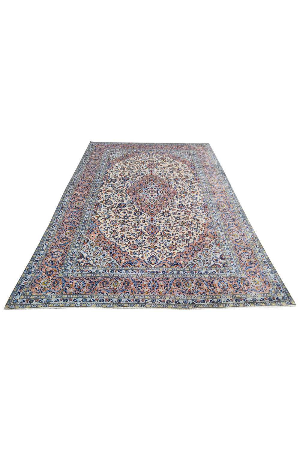 Amazing Hand Knotted Vintage Qashoun Wool Area Rug 12.5 x 8.1 Ft