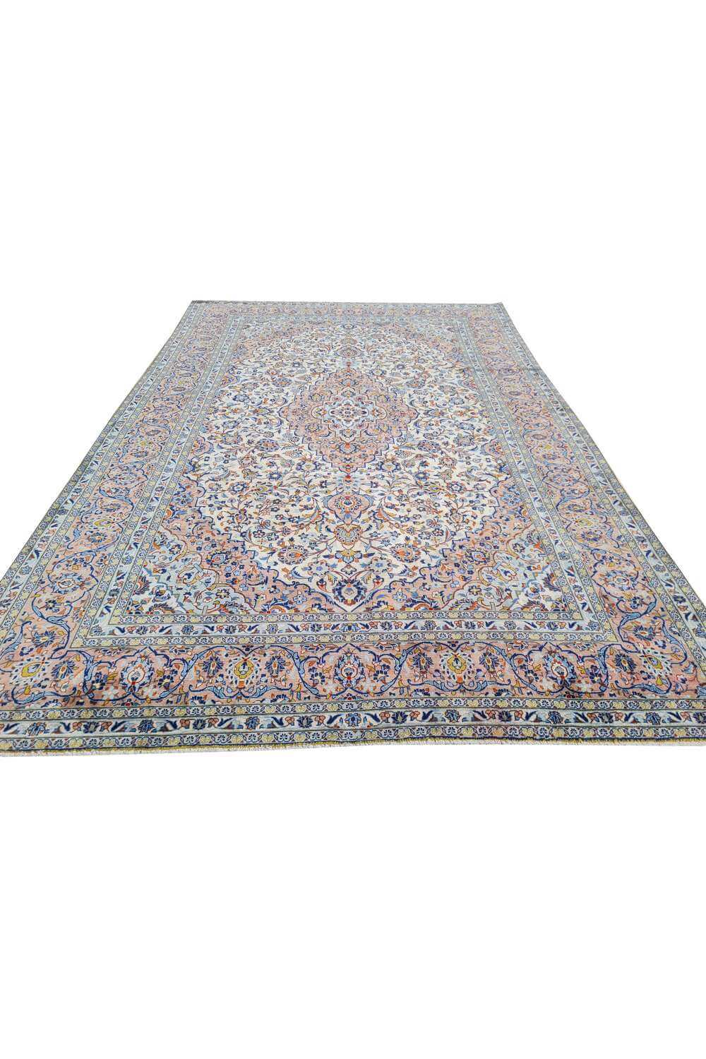Amazing Hand Knotted Vintage Qashoun Wool Area Rug 12.5 x 8.1 Ft