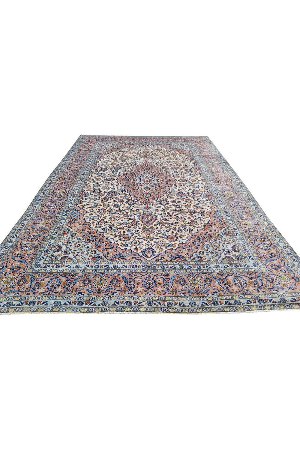 Amazing Hand Knotted Vintage Qashoun Wool Area Rug 12.5 x 8.1 Ft