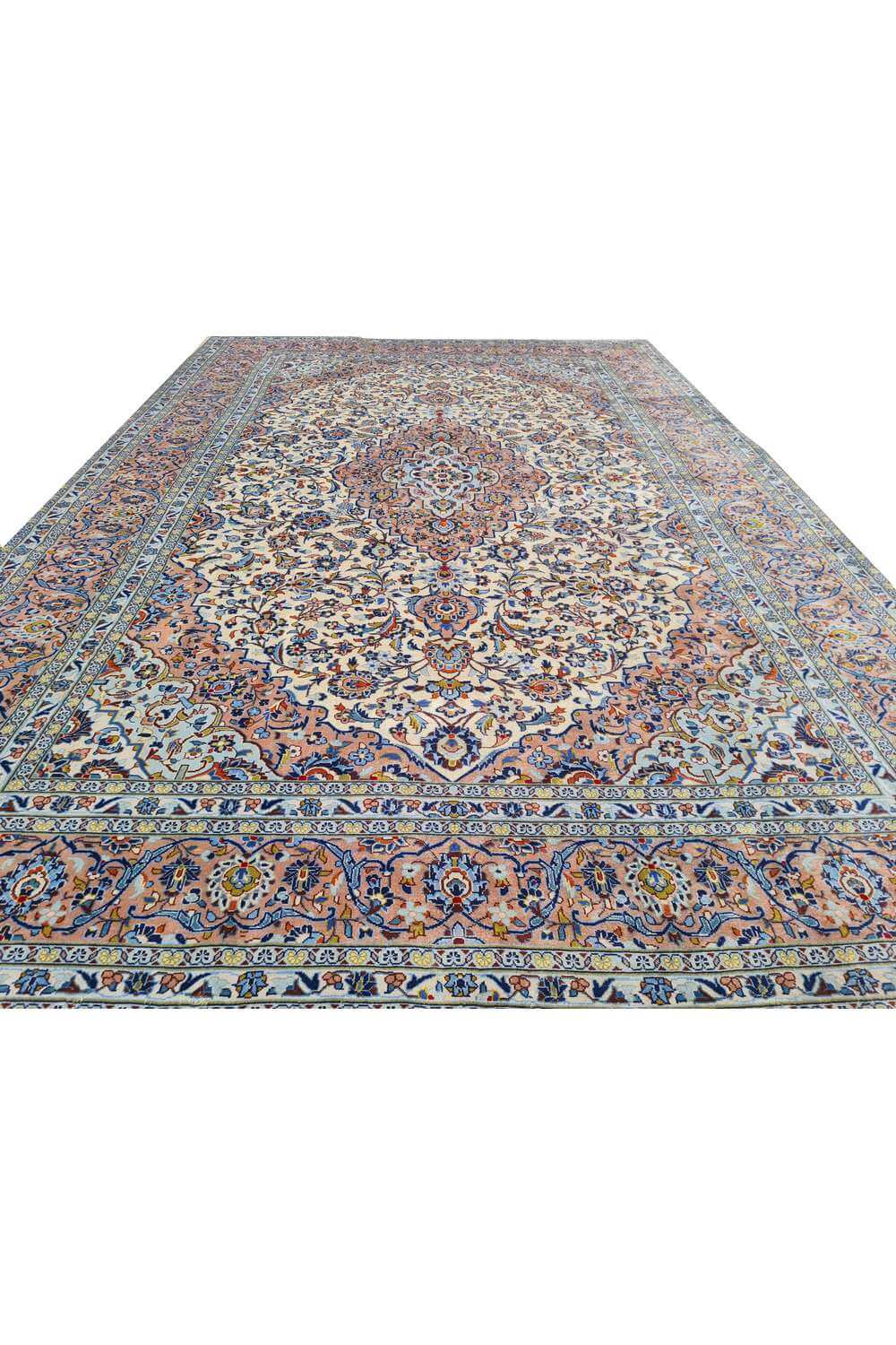 Amazing Hand Knotted Vintage Qashoun Wool Area Rug 12.5 x 8.1 Ft