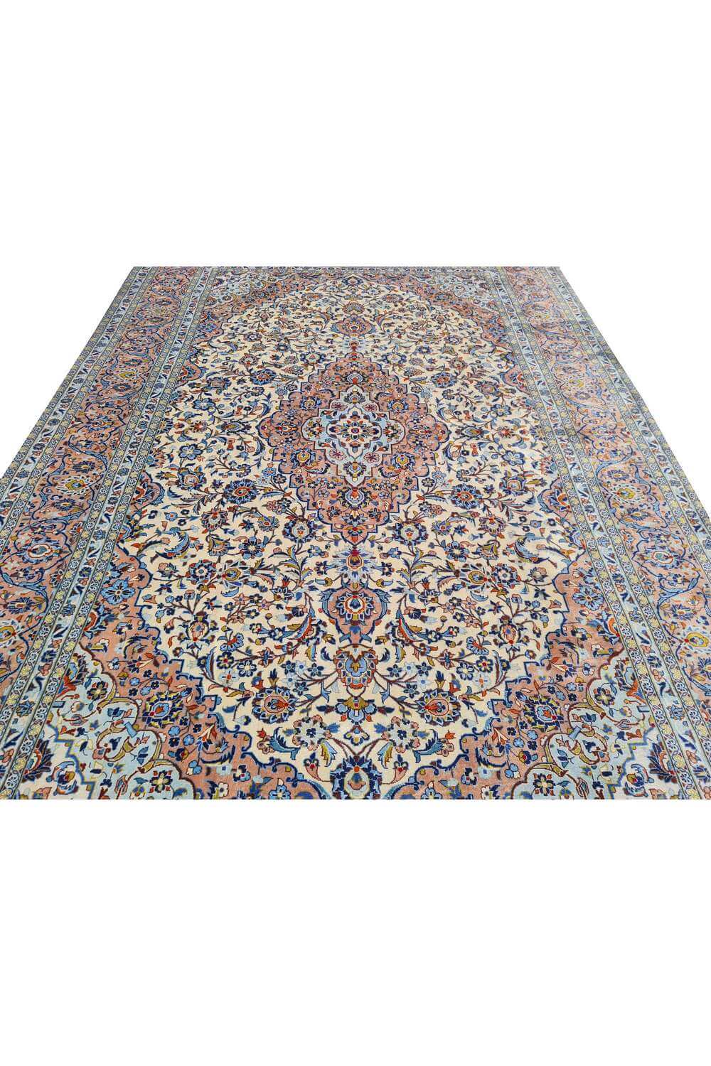 Amazing Hand Knotted Vintage Qashoun Wool Area Rug 12.5 x 8.1 Ft