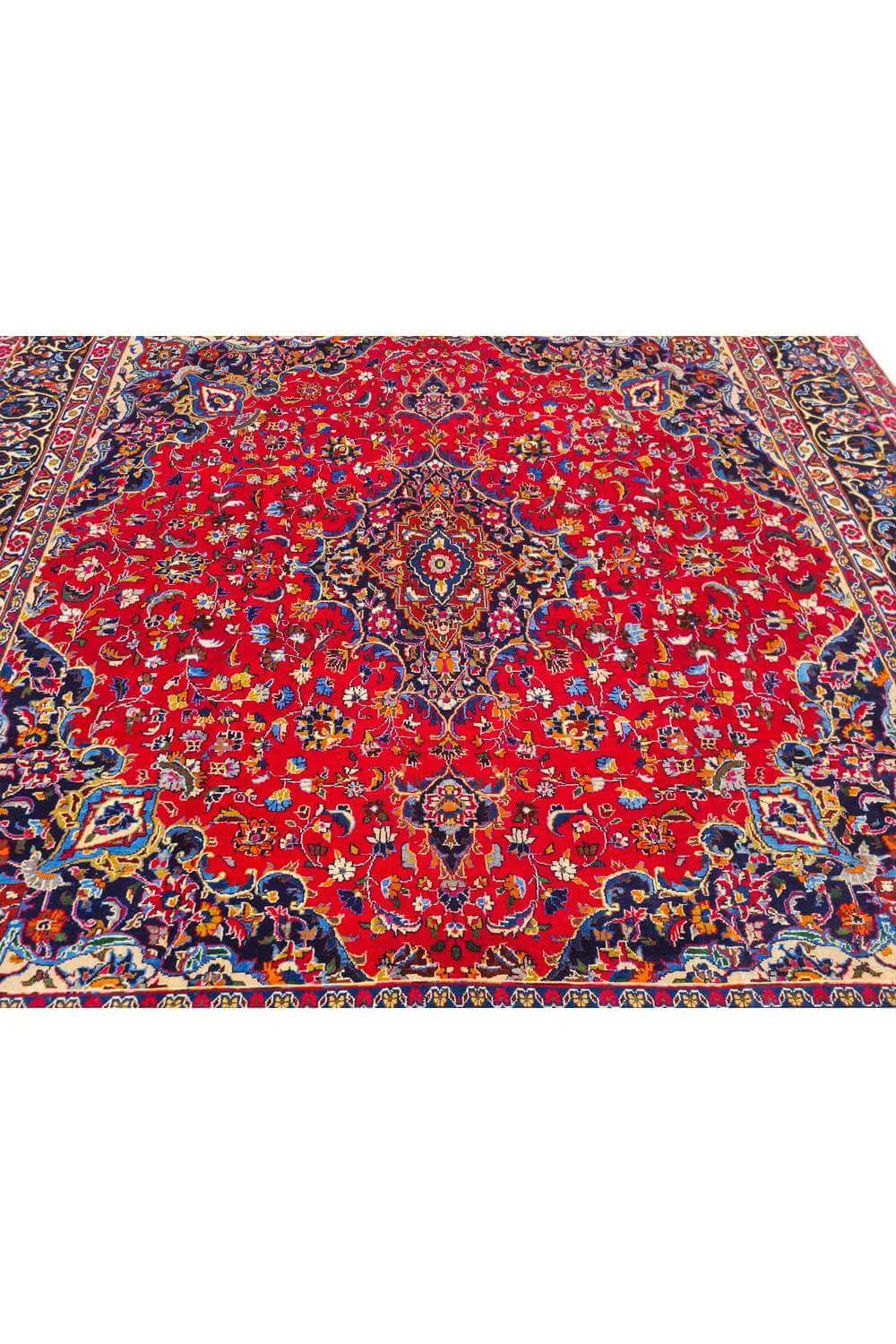 Amazing Hand Knotted Vintage Mashad Wool Area Rug 10.0 x 9.5 Ft
