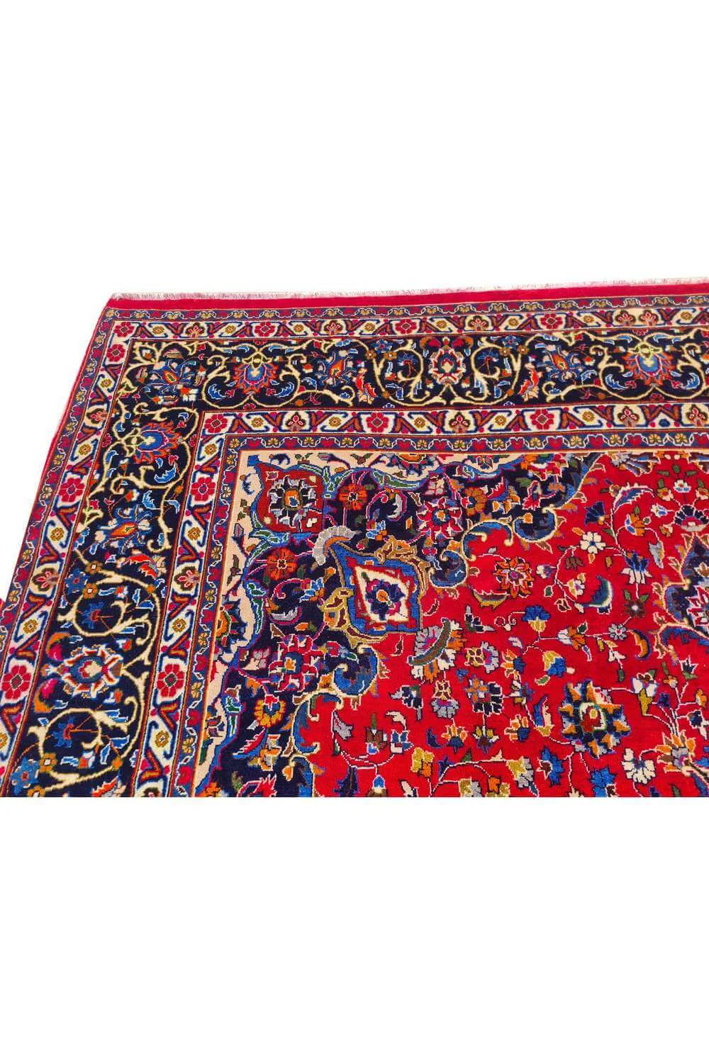 Amazing Hand Knotted Vintage Mashad Wool Area Rug 10.0 x 9.5 Ft
