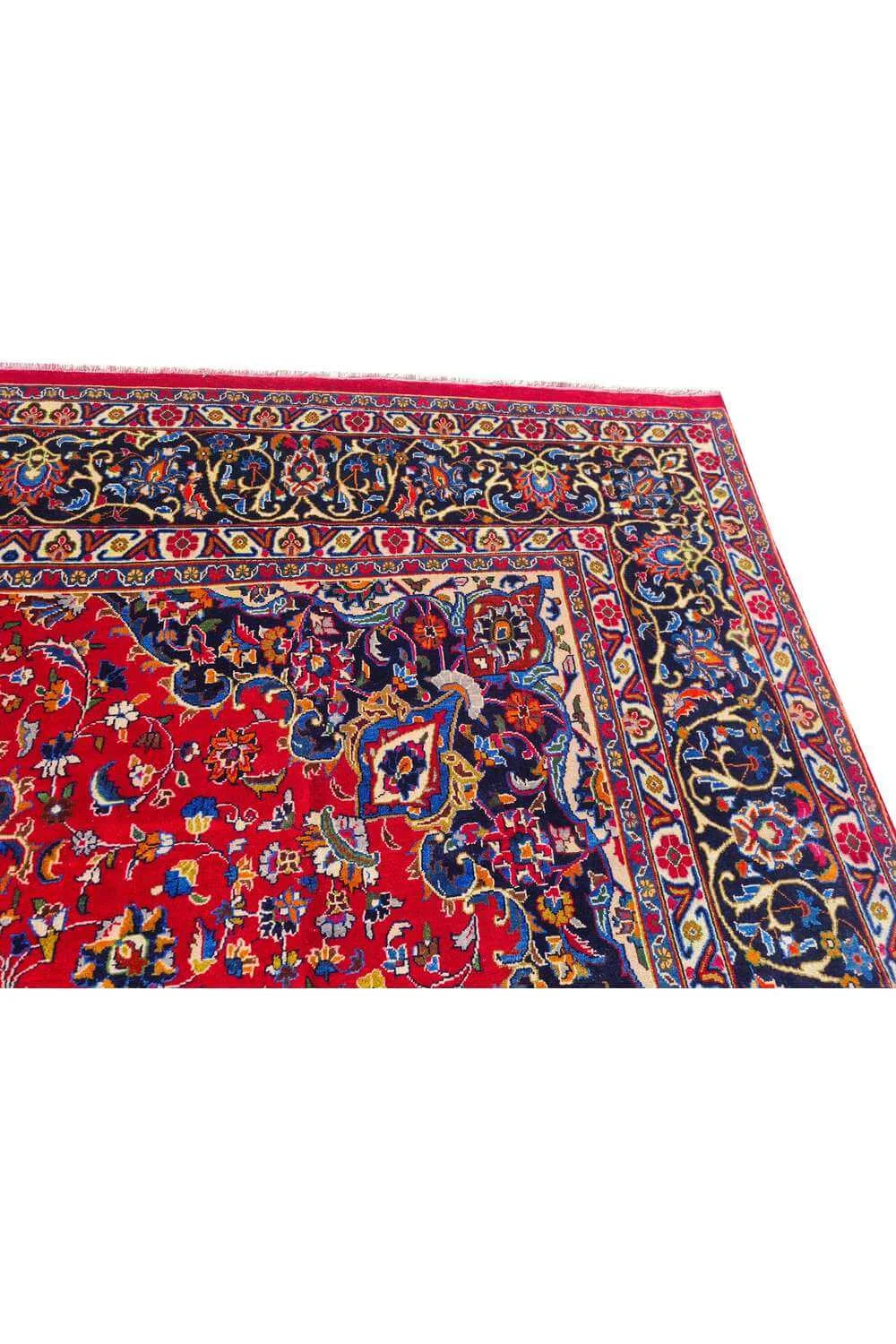 Amazing Hand Knotted Vintage Mashad Wool Area Rug 10.0 x 9.5 Ft