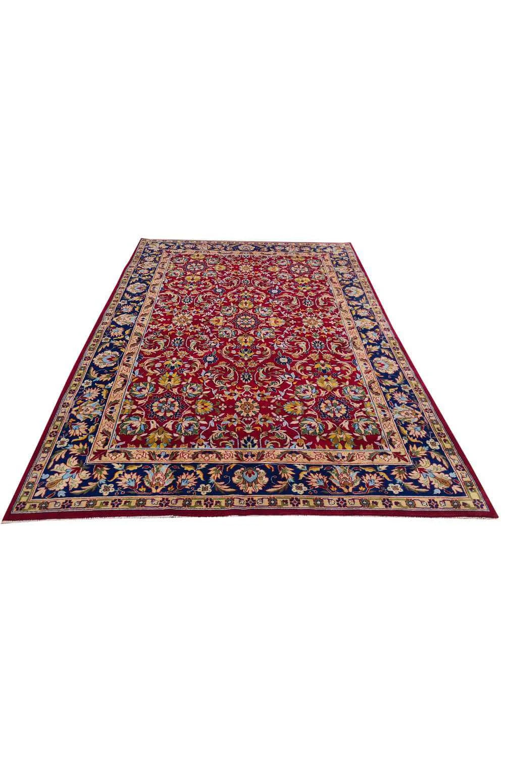 Amazing Hand Knotted Vintage Tabreez Wool Area Rug 11.3 x 8.3 Ft