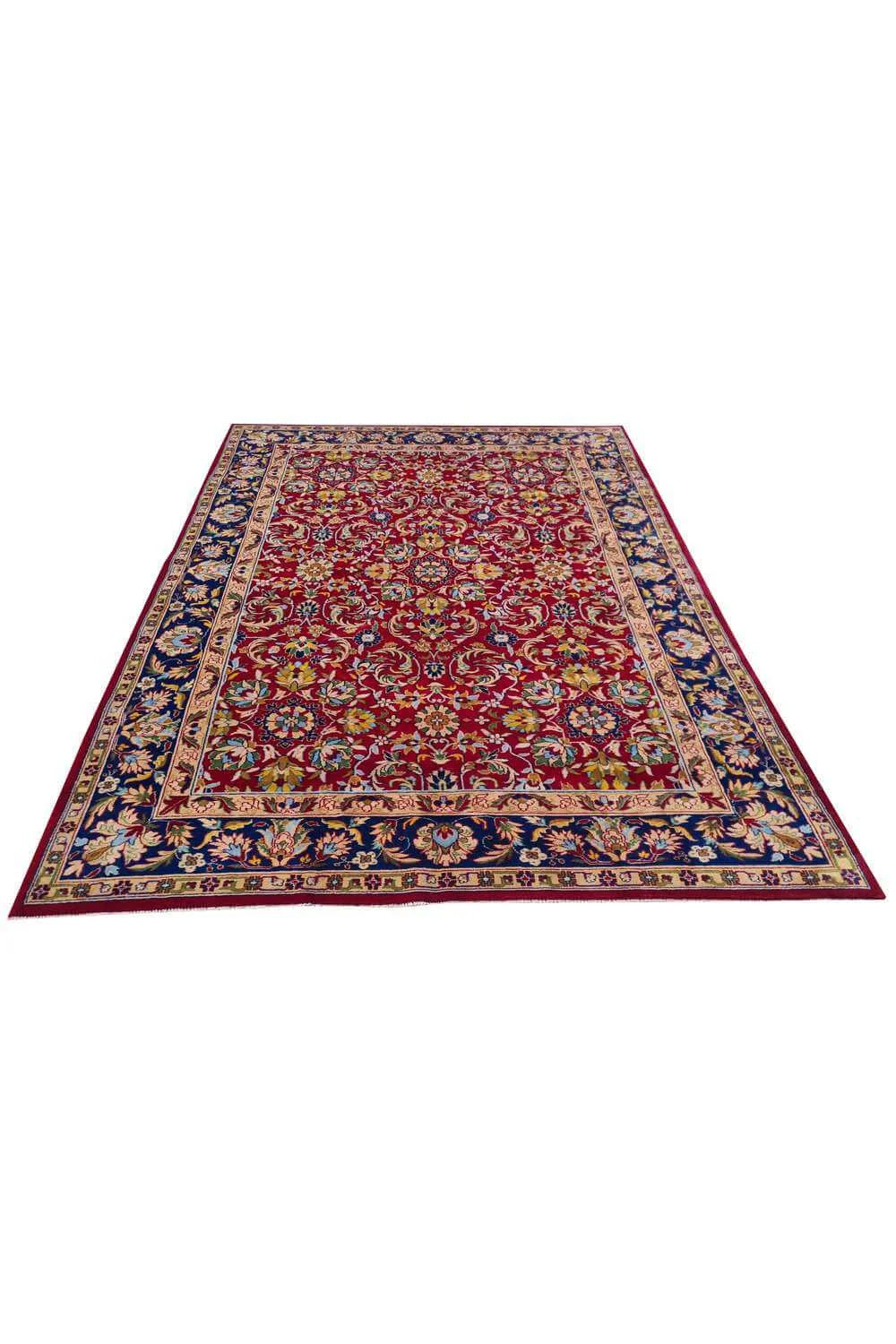 Amazing Hand Knotted Vintage Tabreez Wool Area Rug 11.3 x 8.3 Ft