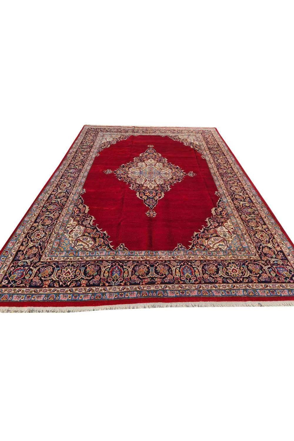 Amazing Hand Knotted Vintage Double Knot Wool Area Rug 11.5 x 8.0 Ft