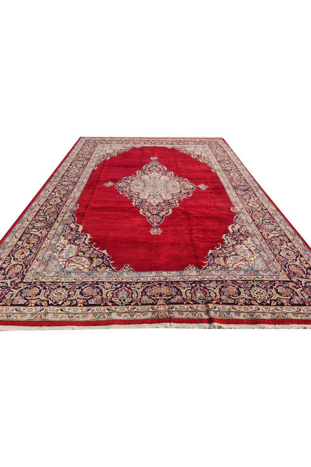Amazing Hand Knotted Vintage Double Knot Wool Area Rug 11.5 x 8.0 Ft