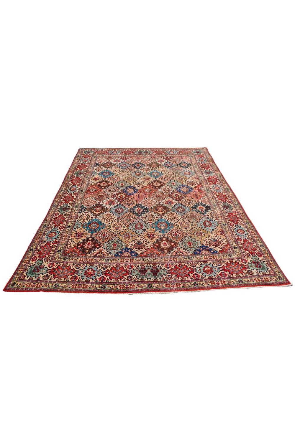 Amazing Hand Knotted Vintage Baghtiyaar Pictorial Wool Area Rug 12.10 x 9.5 Ft