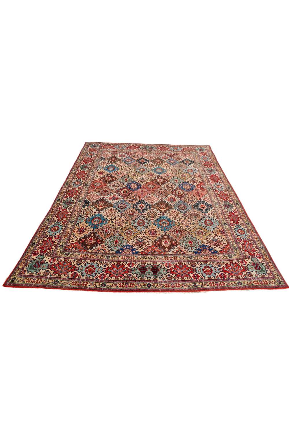 Amazing Hand Knotted Vintage Baghtiyaar Pictorial Wool Area Rug 12.10 x 9.5 Ft