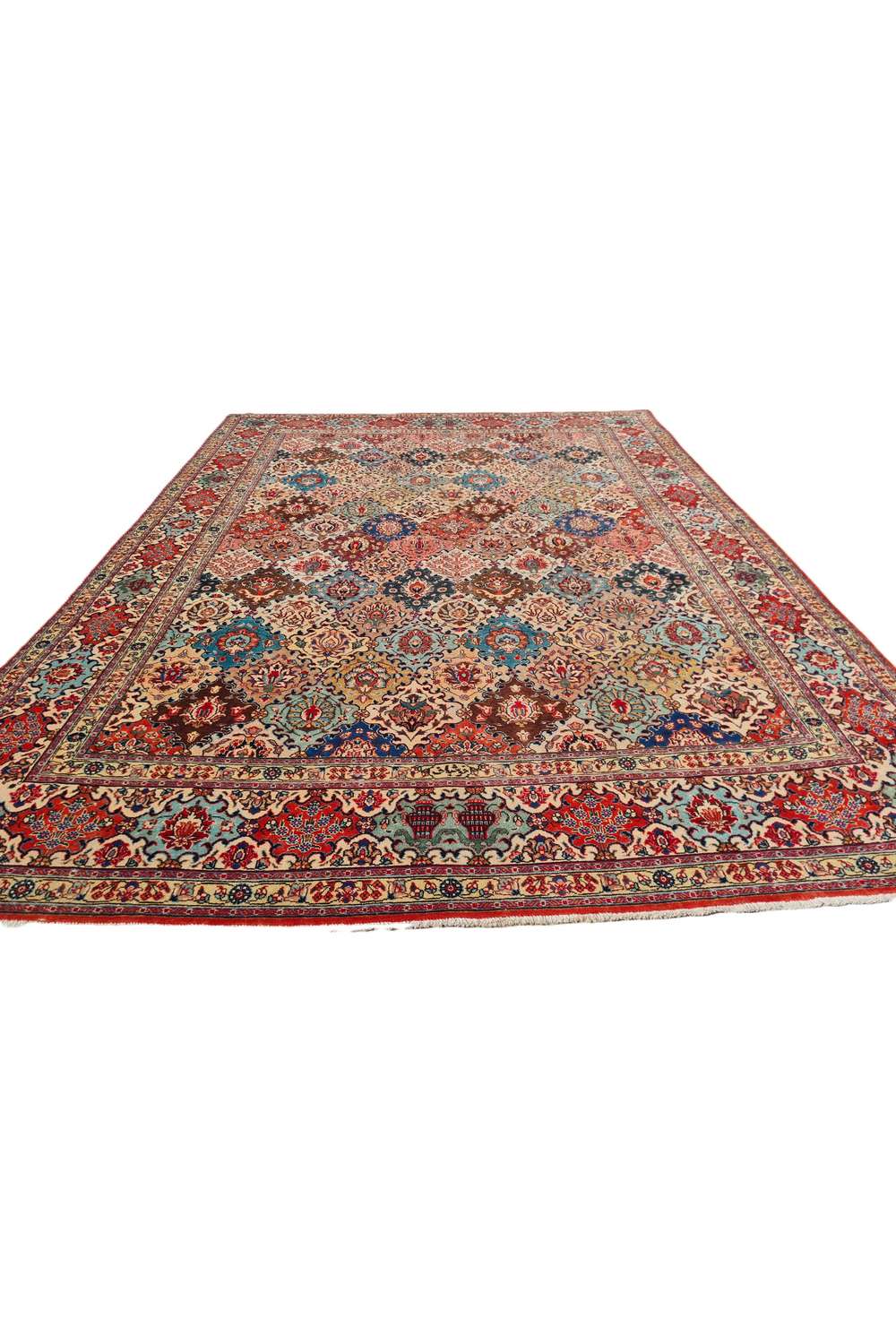 Amazing Hand Knotted Vintage Baghtiyaar Pictorial Wool Area Rug 12.10 x 9.5 Ft