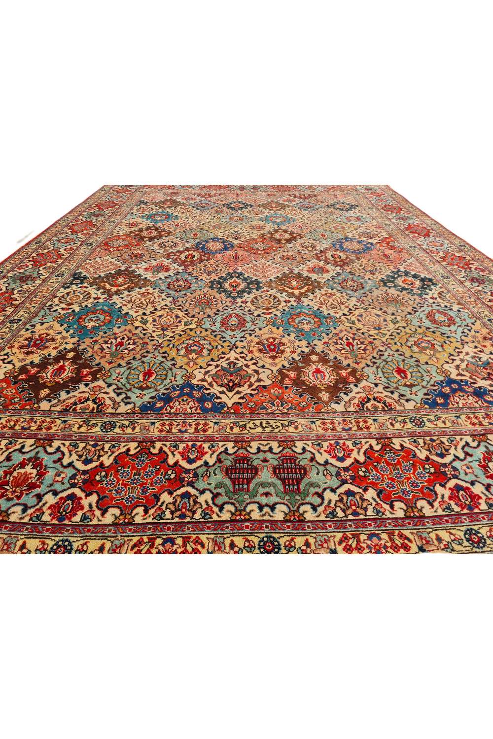 Amazing Hand Knotted Vintage Baghtiyaar Pictorial Wool Area Rug 12.10 x 9.5 Ft