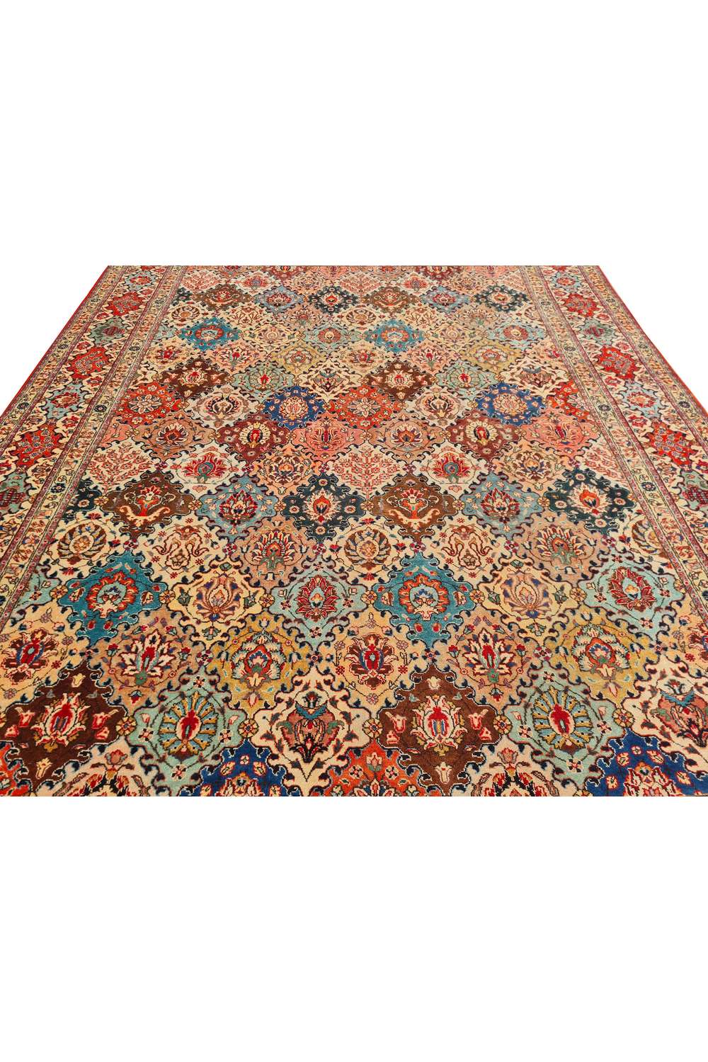 Amazing Hand Knotted Vintage Baghtiyaar Pictorial Wool Area Rug 12.10 x 9.5 Ft