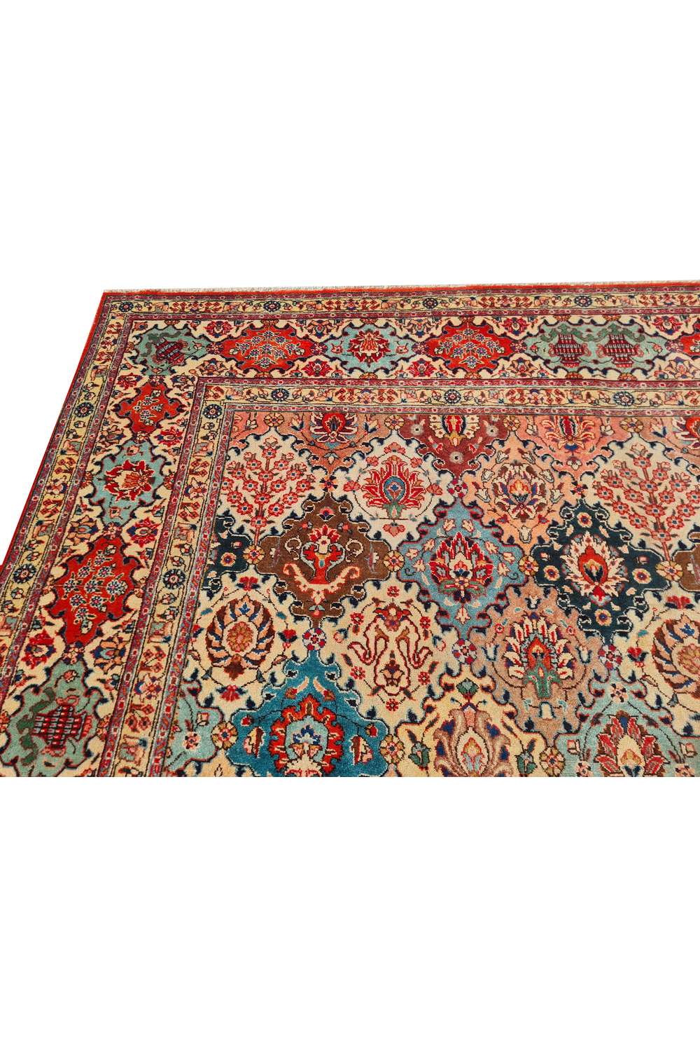 Amazing Hand Knotted Vintage Baghtiyaar Pictorial Wool Area Rug 12.10 x 9.5 Ft