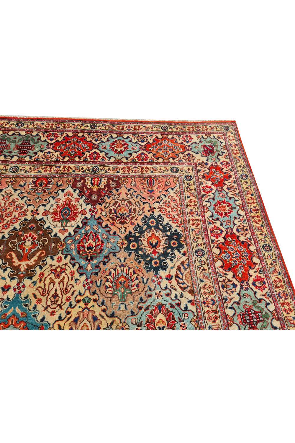 Amazing Hand Knotted Vintage Baghtiyaar Pictorial Wool Area Rug 12.10 x 9.5 Ft