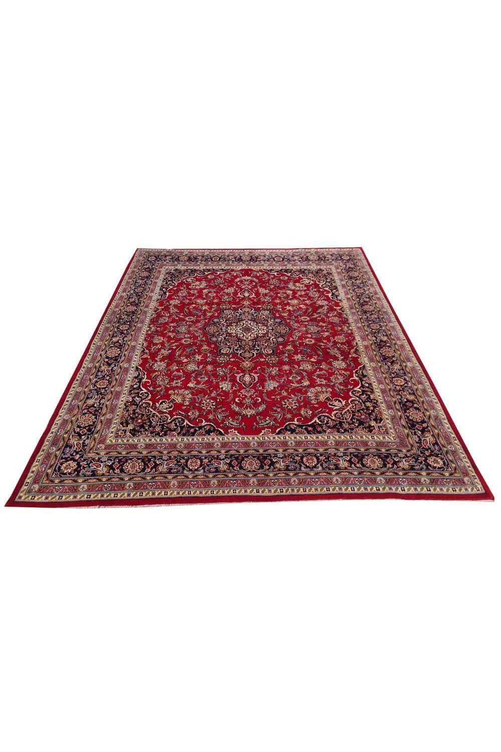 Amazing Hand Knotted Vintage Mashad Wool Area Rug 10.0 x 8.1 Ft