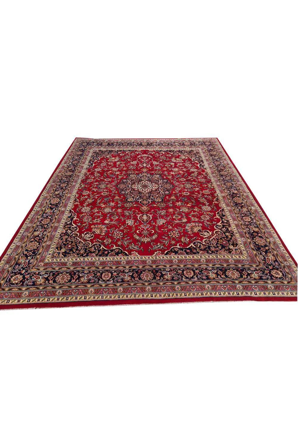 Amazing Hand Knotted Vintage Mashad Wool Area Rug 10.0 x 8.1 Ft