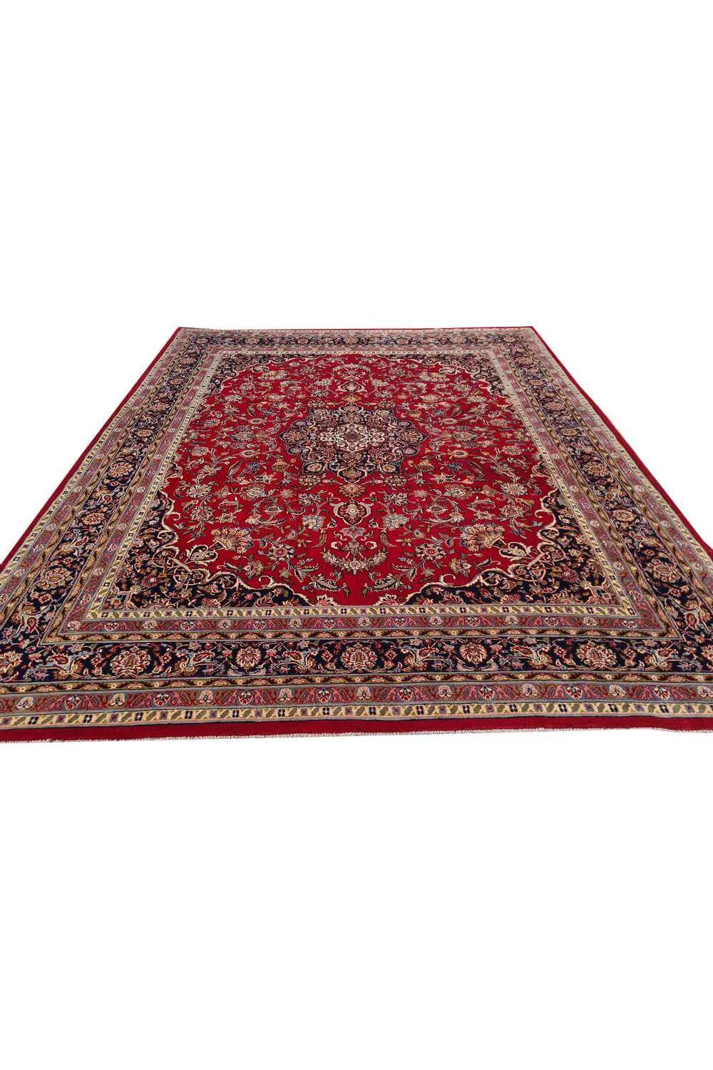 Amazing Hand Knotted Vintage Mashad Wool Area Rug 10.0 x 8.1 Ft