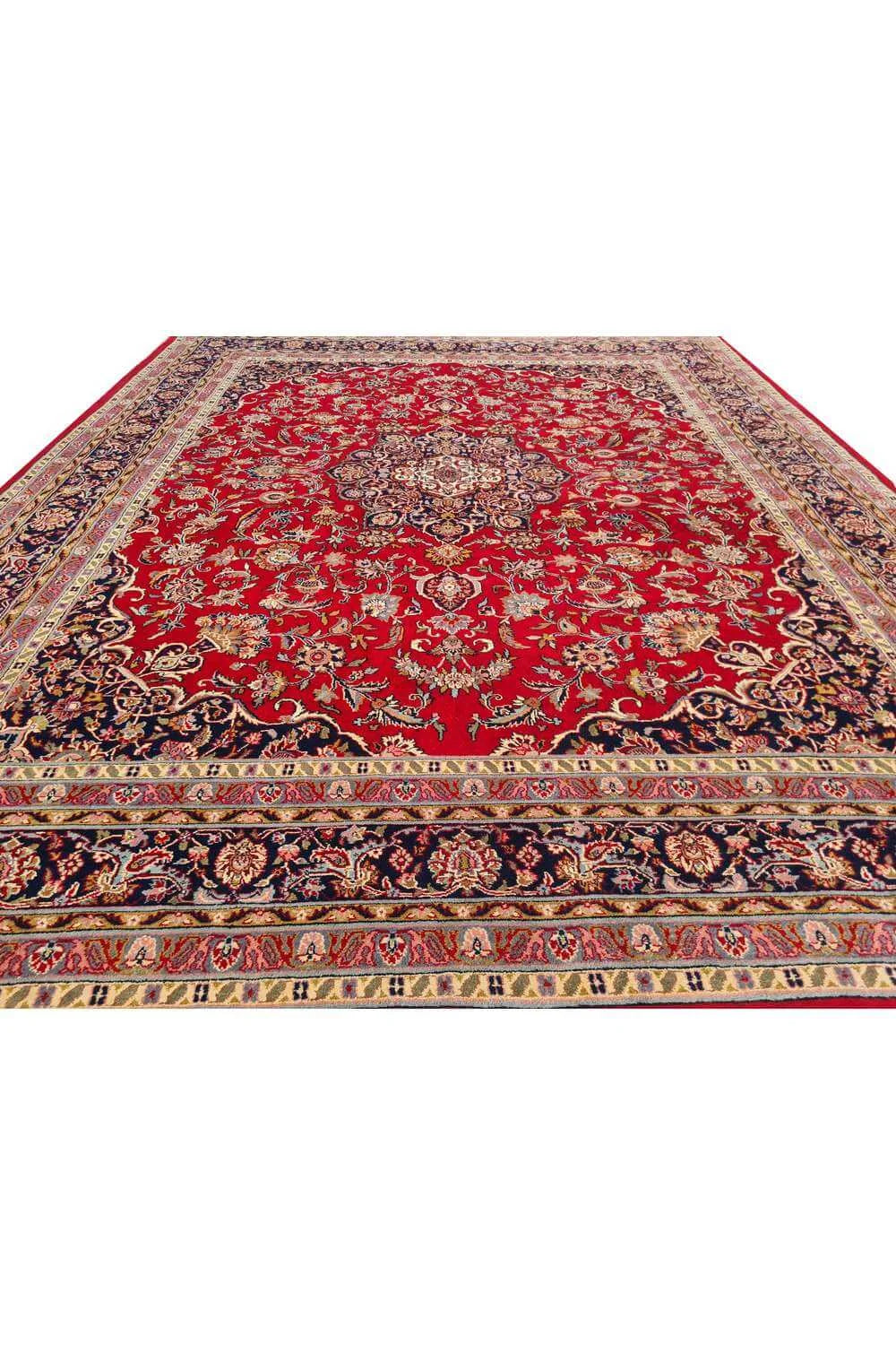 Amazing Hand Knotted Vintage Mashad Wool Area Rug 10.0 x 8.1 Ft