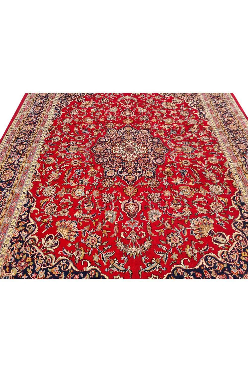 Amazing Hand Knotted Vintage Mashad Wool Area Rug 10.0 x 8.1 Ft