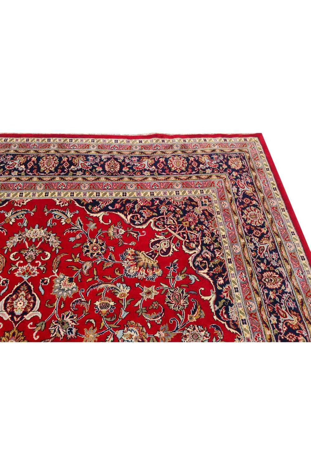 Amazing Hand Knotted Vintage Mashad Wool Area Rug 10.0 x 8.1 Ft
