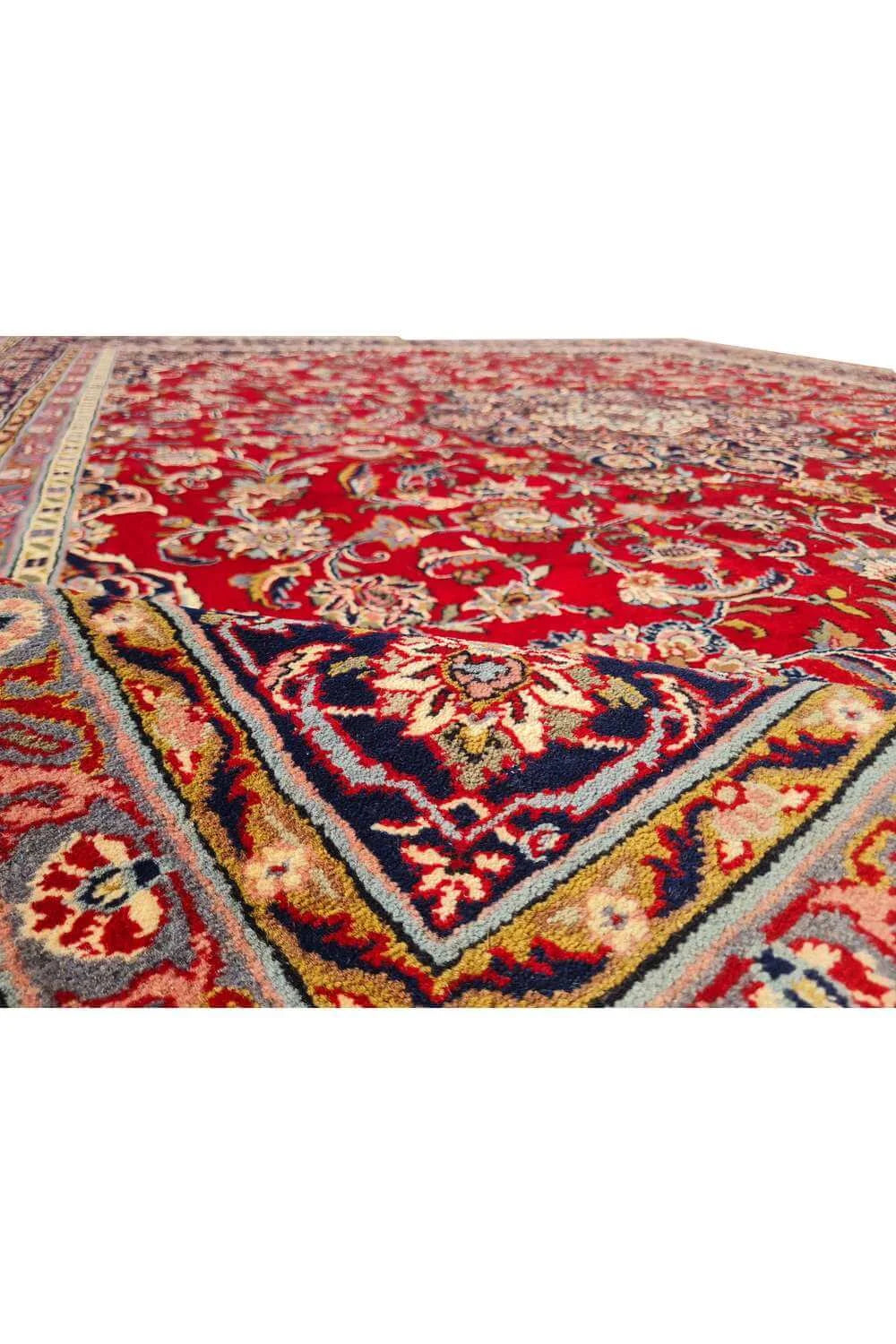 Amazing Hand Knotted Vintage Mashad Wool Area Rug 10.0 x 8.1 Ft