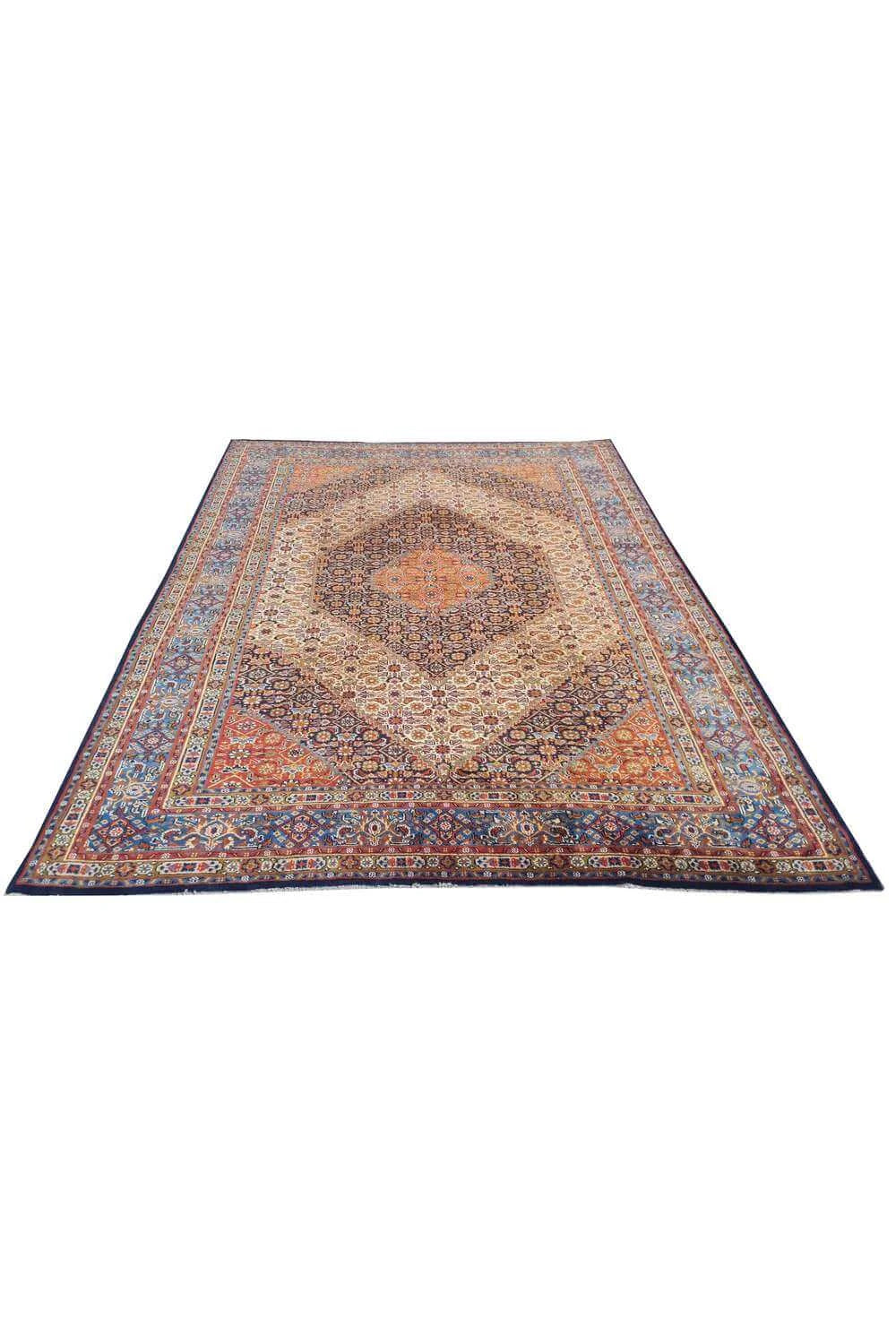 Amazing Hand Knotted Vintage Yamoud Wool Area Rug 9.4 x 6.10 Ft