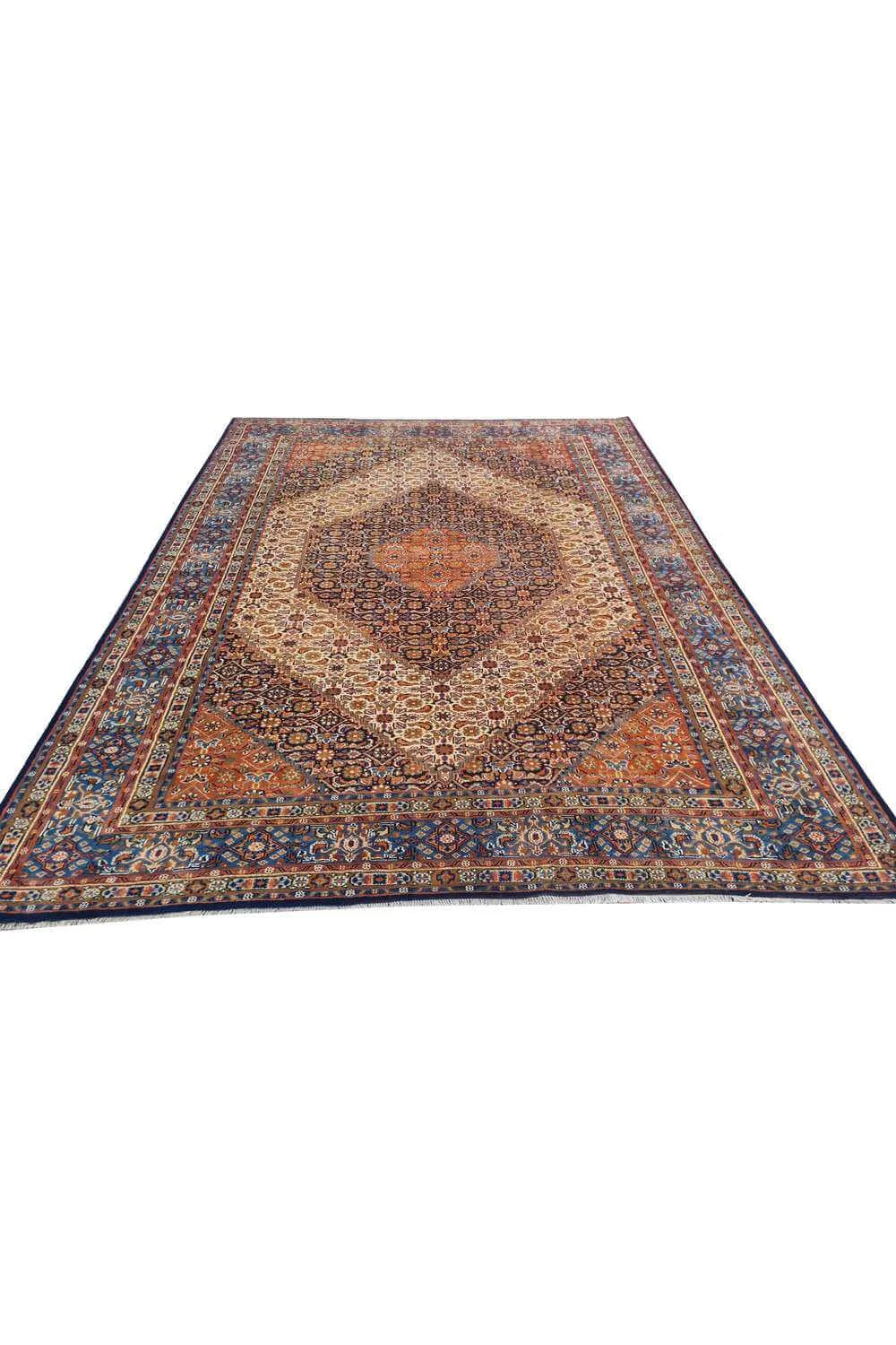 Amazing Hand Knotted Vintage Yamoud Wool Area Rug 9.4 x 6.10 Ft