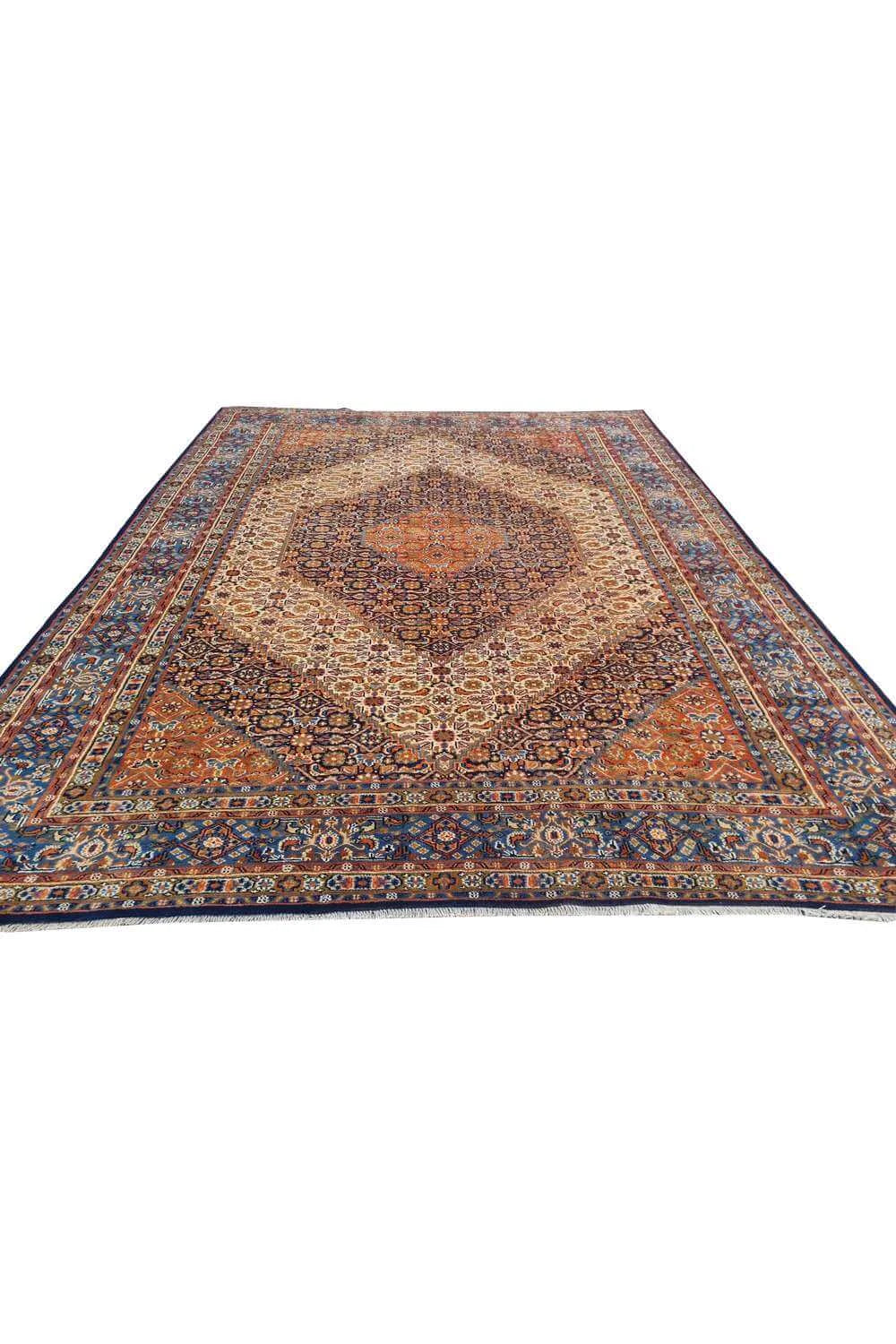 Amazing Hand Knotted Vintage Yamoud Wool Area Rug 9.4 x 6.10 Ft