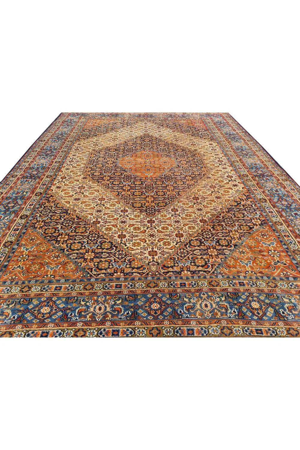 Amazing Hand Knotted Vintage Yamoud Wool Area Rug 9.4 x 6.10 Ft