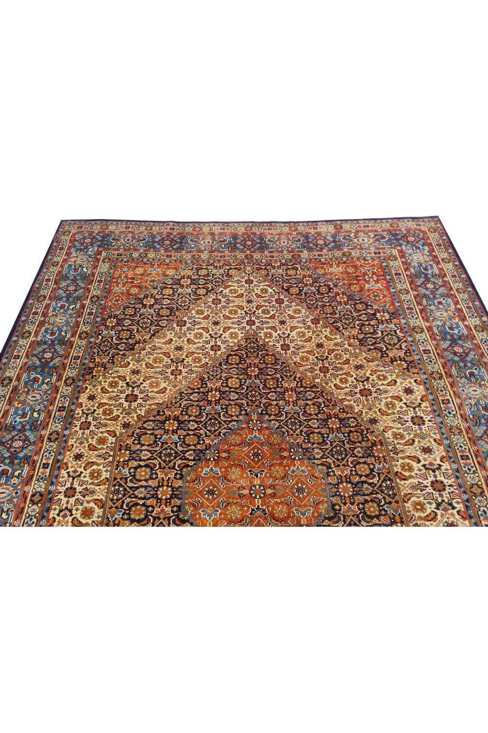 Amazing Hand Knotted Vintage Yamoud Wool Area Rug 9.4 x 6.10 Ft